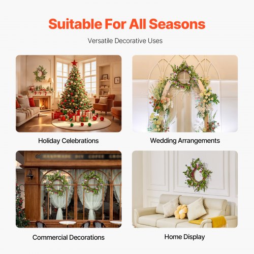 VEVOR Artificial Decorative Wreath 55.88 cm Daisies Buds for Home Decor
