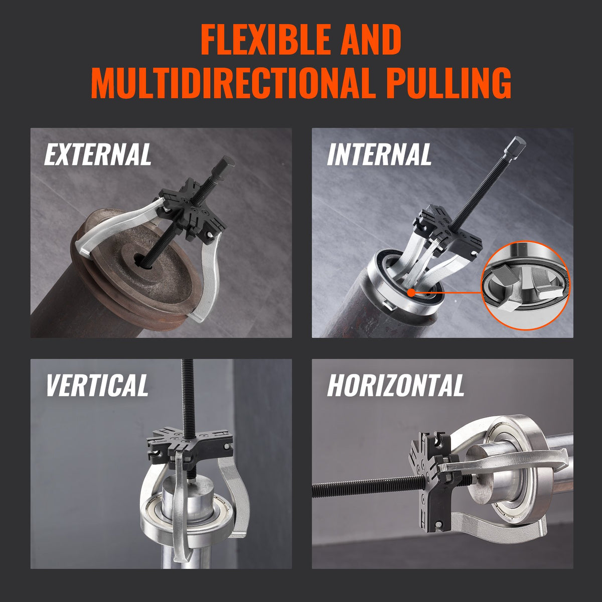 Gear Puller Set 2-Piece 3 and 7 Inch 3-Jaw Reversible Bearings Flywheels