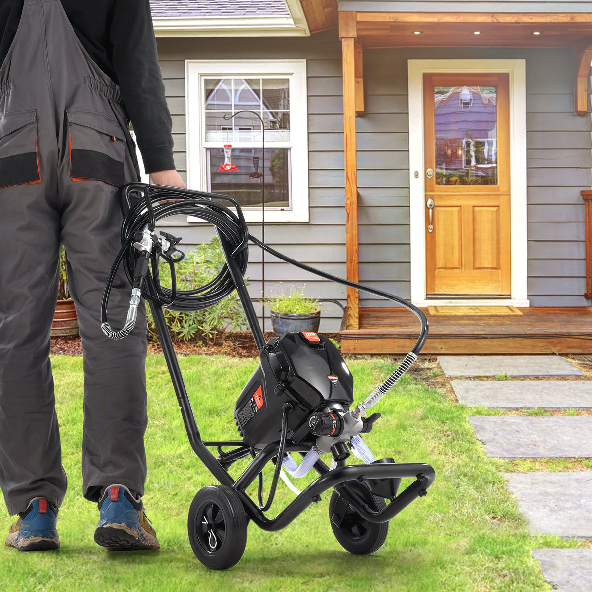 Stand Airless Paint Sprayer 750W 3000PSI Electric with Cart for Home Use