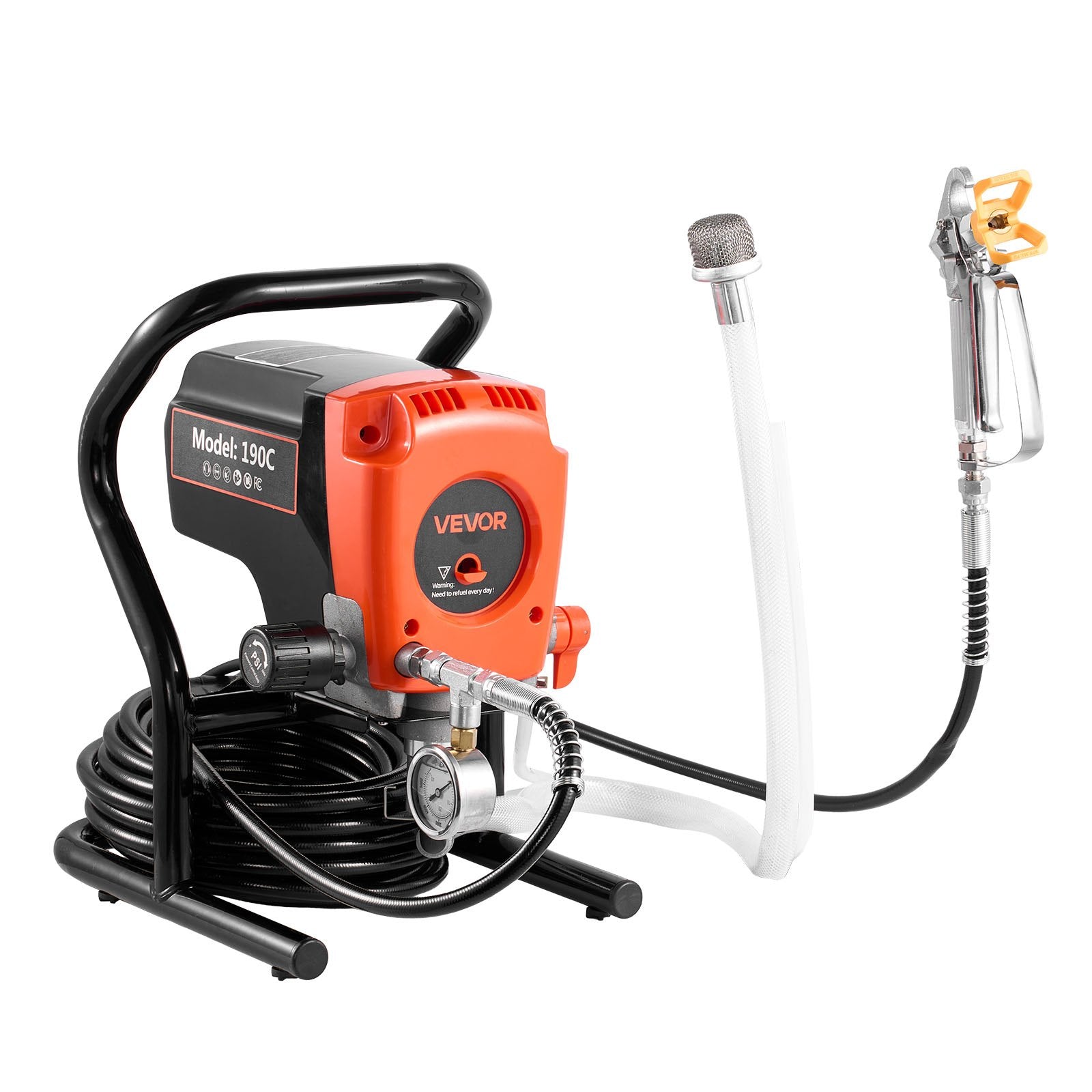 Stand Airless Paint Sprayer 900W 3300PSI High Pressure Hose Extension Nozzles
