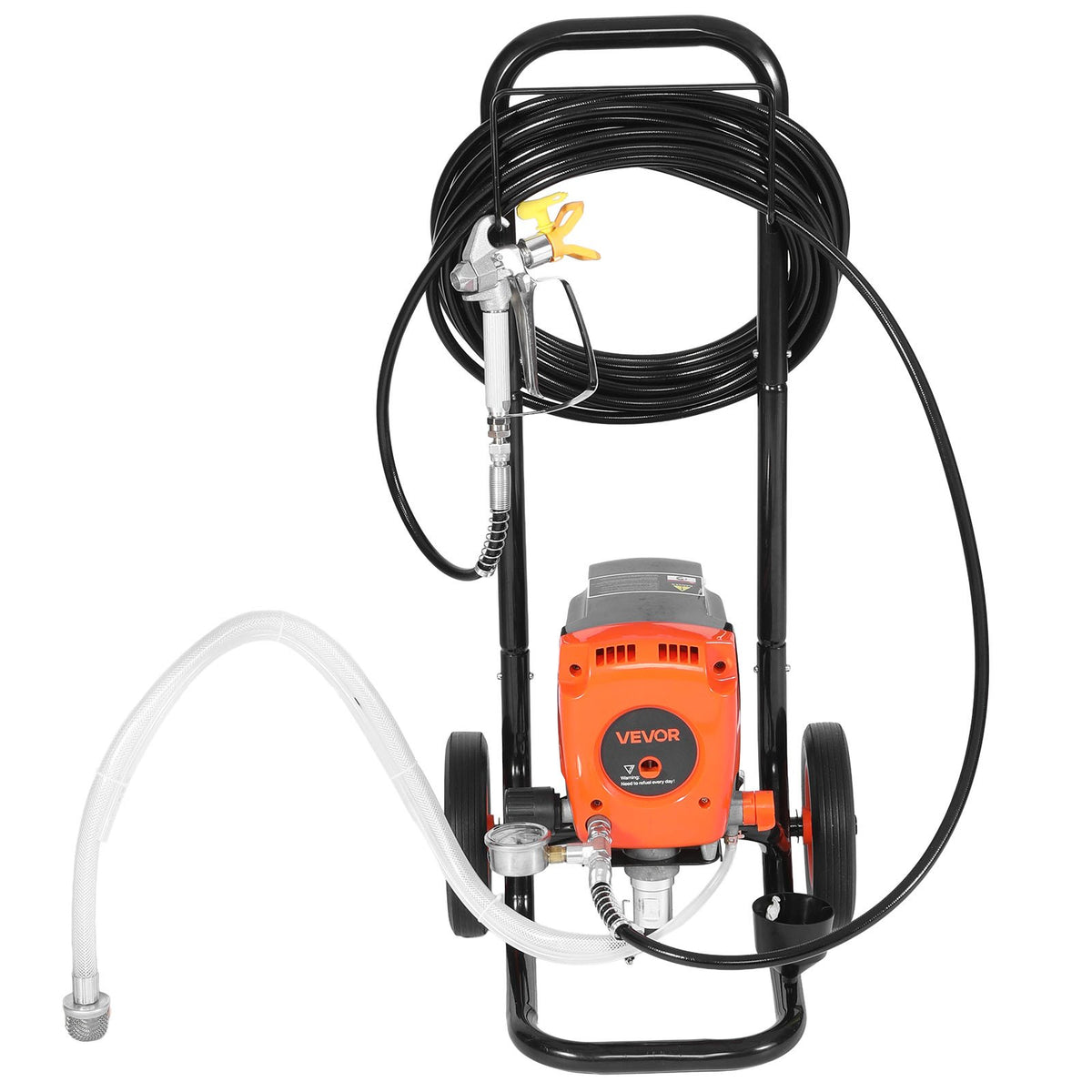 Stand Airless Paint Sprayer 950W 3300PSI High Pressure with Cart Hose Nozzles