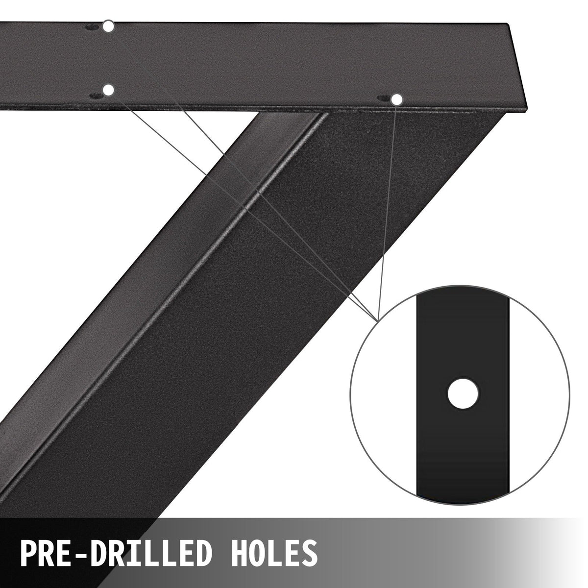 Steel Table Legs Set of 2, 16x15x3.1 Inch Black Heavy Duty X Frame Dining Legs