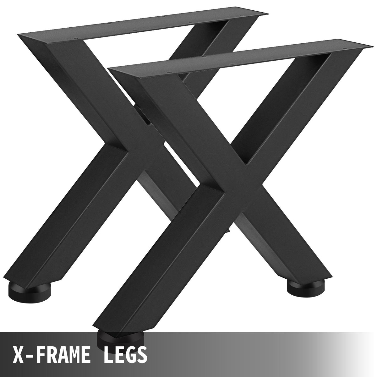 Steel Table Legs Set of 2 72x79cm Heavy Duty 7.9cm Square X-Frame Industrial