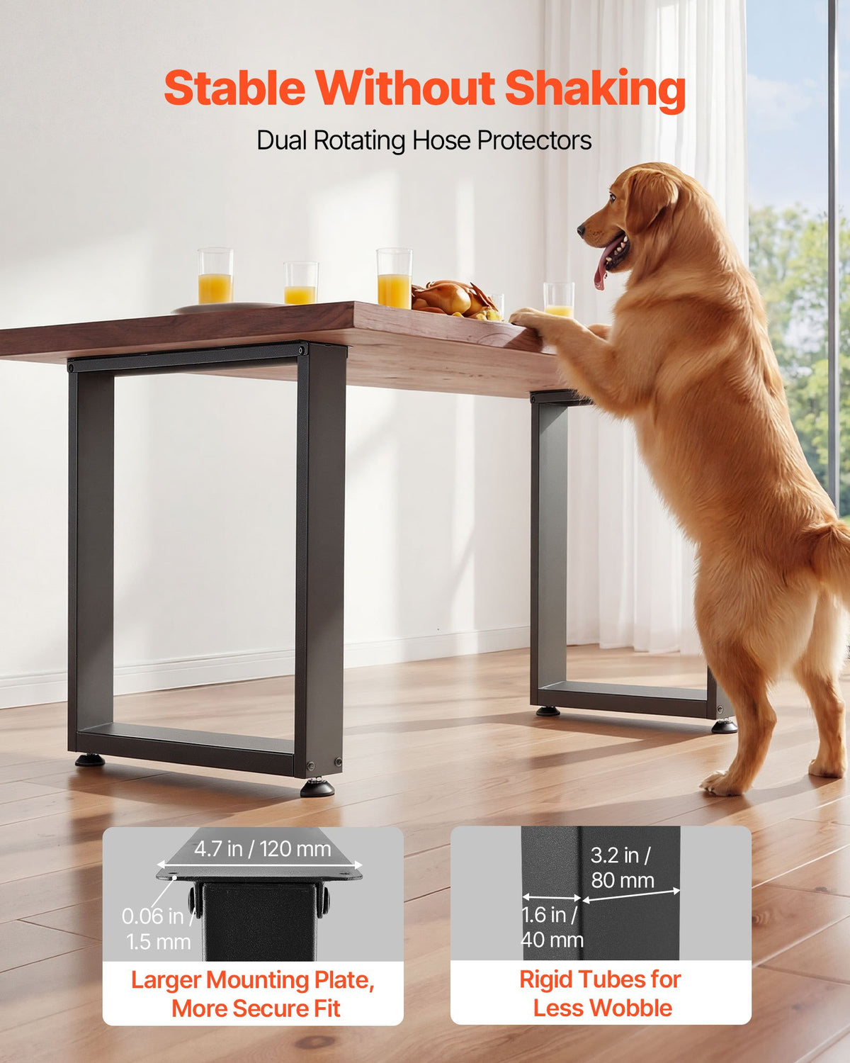 Table Legs 750x900mm Square Steel Heavy Duty 1000kg Set of 2 Black Office Desk