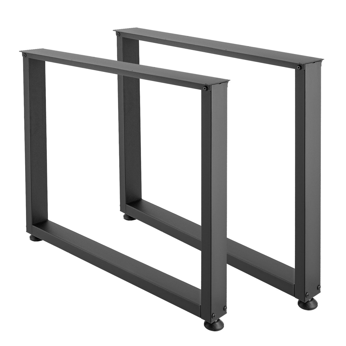 Table Legs 750x900mm Square Steel Heavy Duty 1000kg Set of 2 Black Office Desk