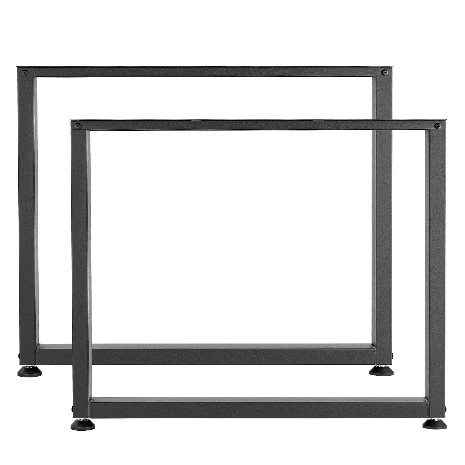 Table Legs 750x900mm Square Steel Heavy Duty 1000kg Set of 2 Black Office Desk