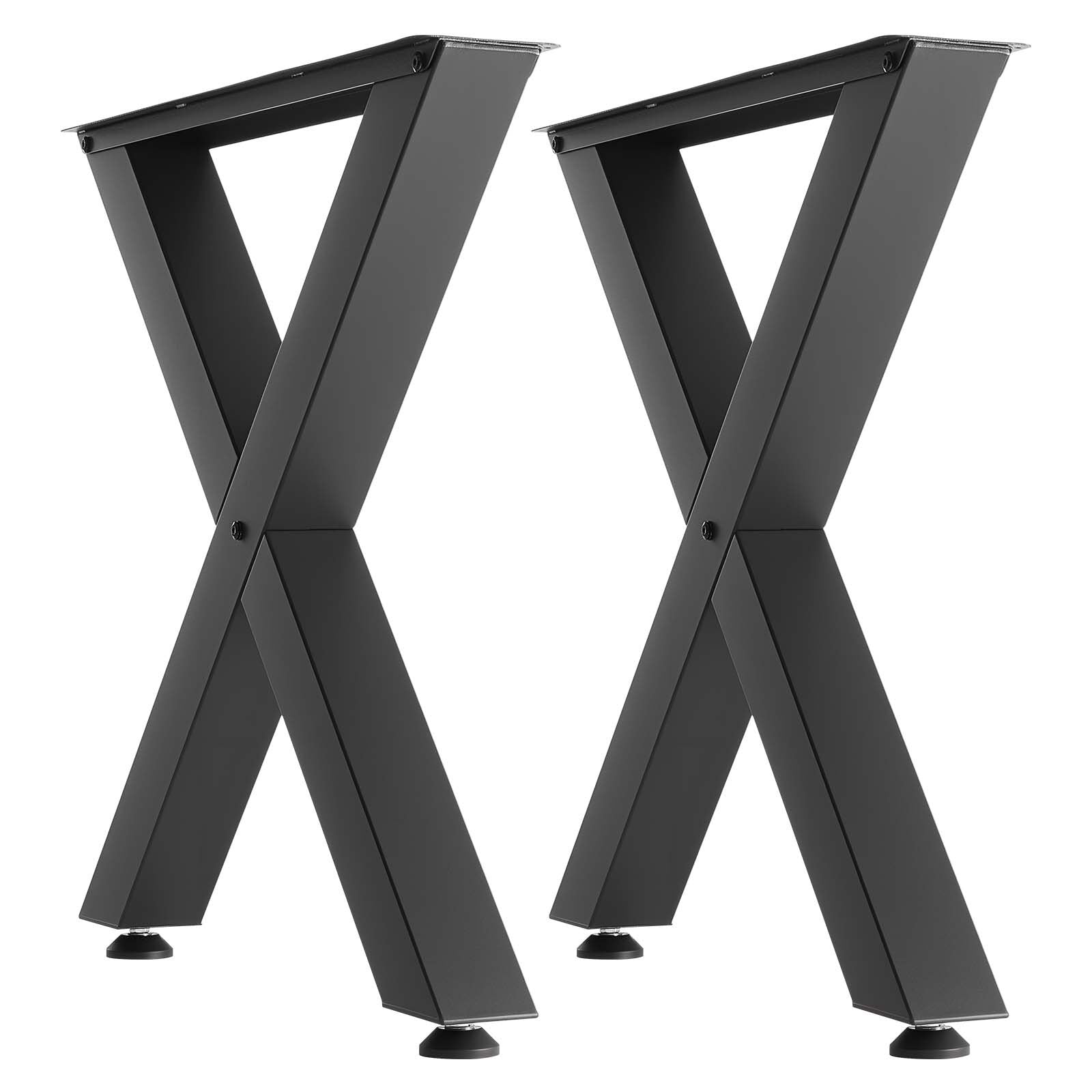 Table Legs 2PCS 750x760mm Steel X Frame 1000kg Load Modular Easy Assembly Black