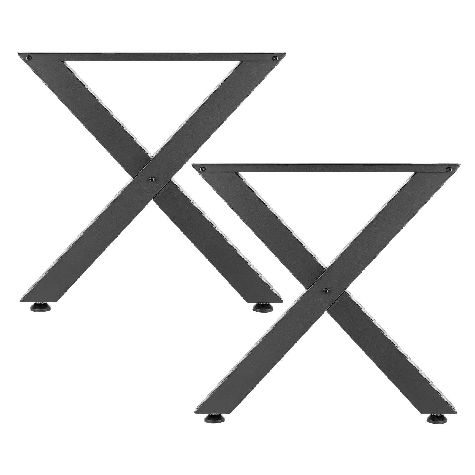 Table Legs 2PCS 750x760mm Steel X Frame 1000kg Load Modular Easy Assembly Black