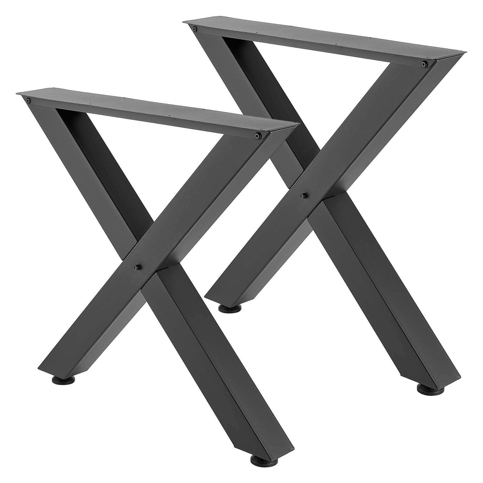 Table Legs 750x790mm Steel X Frame 1000kg Heavy Duty Easy Assembly 2PCS Black