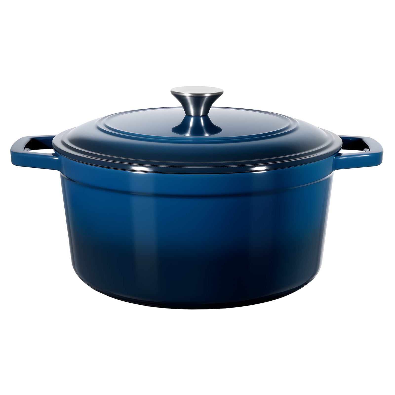 Enameled Cast Iron Dutch Oven 5.7L Lid Dual Handles Oven Induction Safe Blue