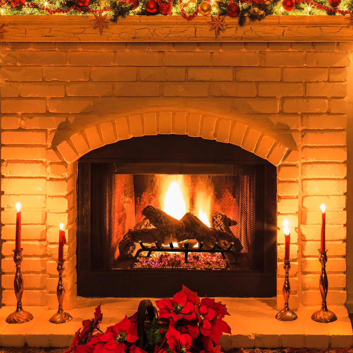 Fireplace Log Grate 762mm 6 Legs 19.05mm Powder-Coated Steel Indoor/Outdoor