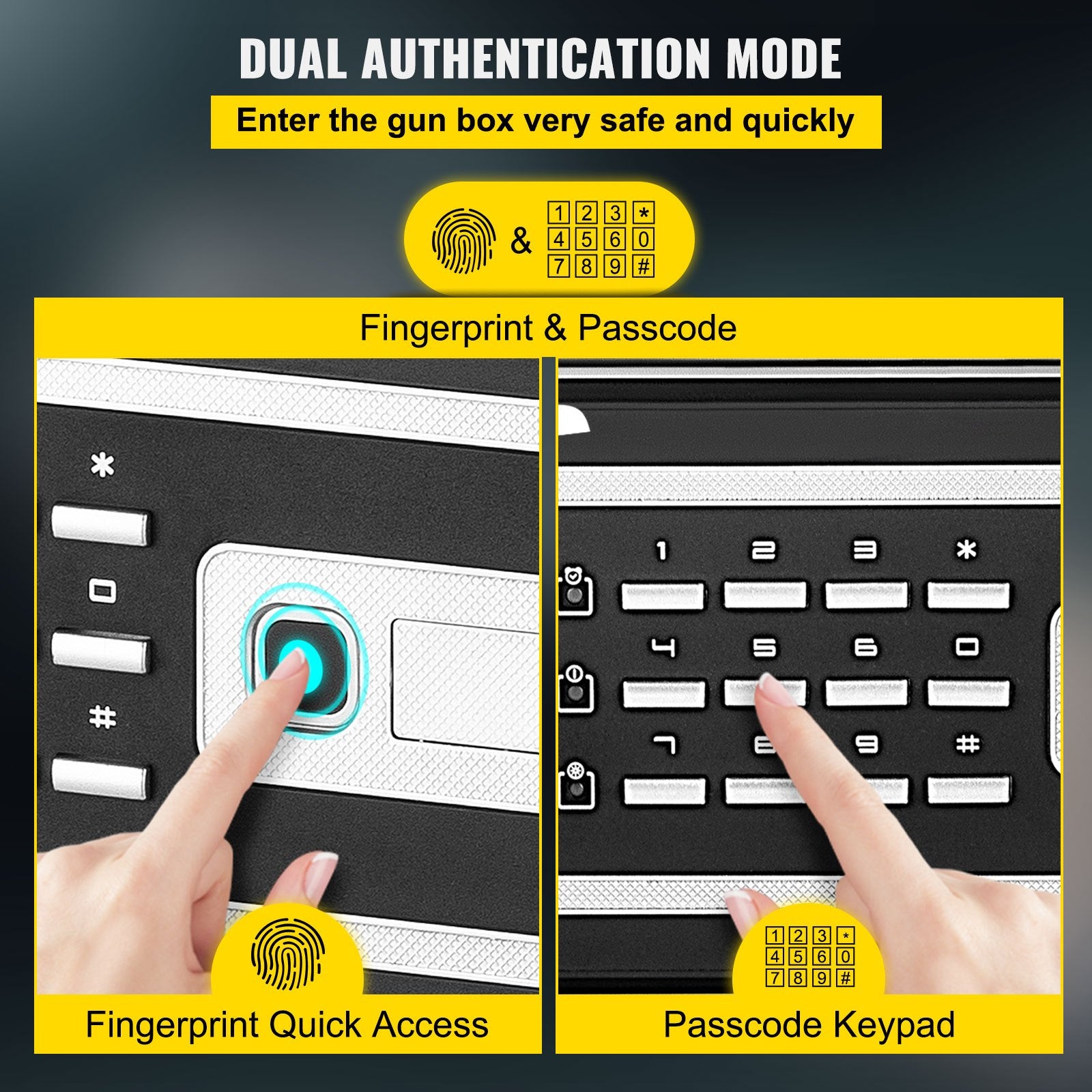 1.7 Cu Ft Fingerprint Safe Box with Keypad and 2 Keys for Home Office Hotel
