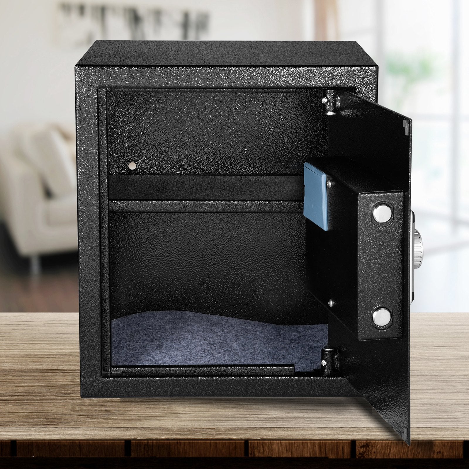 1.7 Cu Ft Fingerprint Safe Box with Keypad and 2 Keys for Home Office Hotel