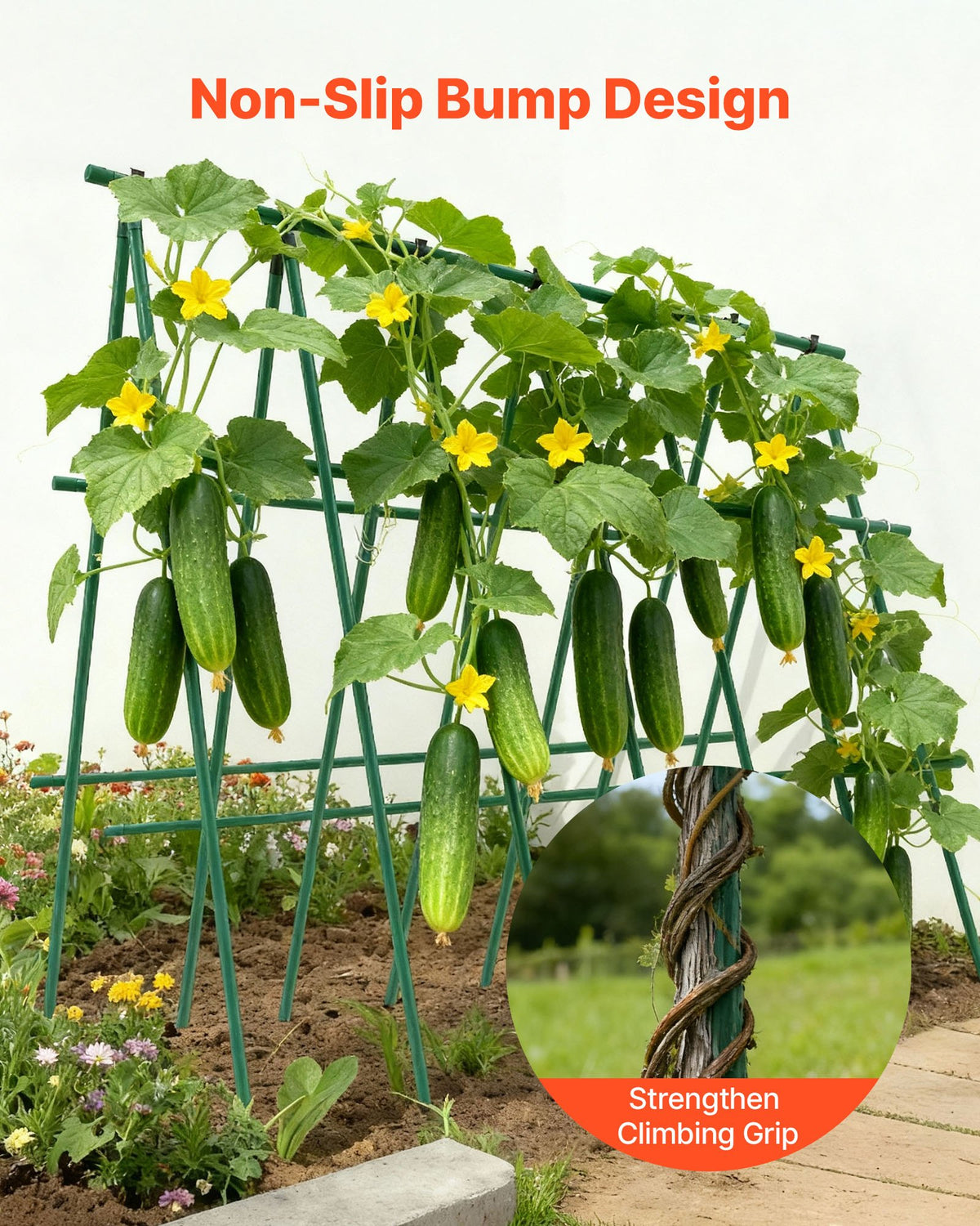 Garden Stakes 50 Pack 1455mm Plastic-Coated Metal Tomato Stakes Pointed Ends