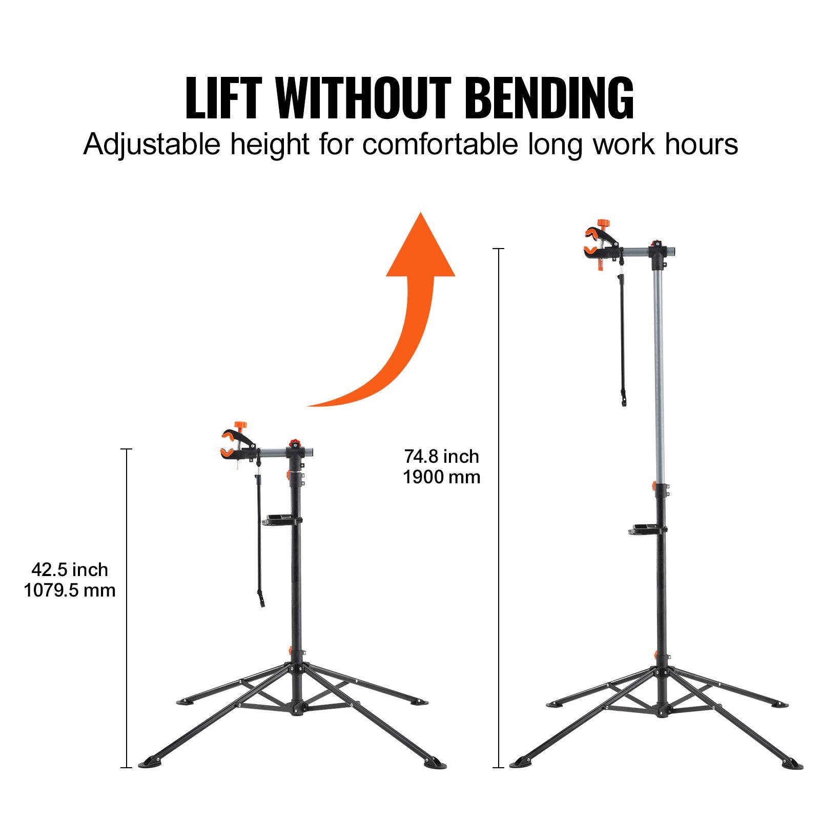 Bike Repair Stand 80 lbs Heavy-Duty Adjustable Steel Workstand Magnetic Tray