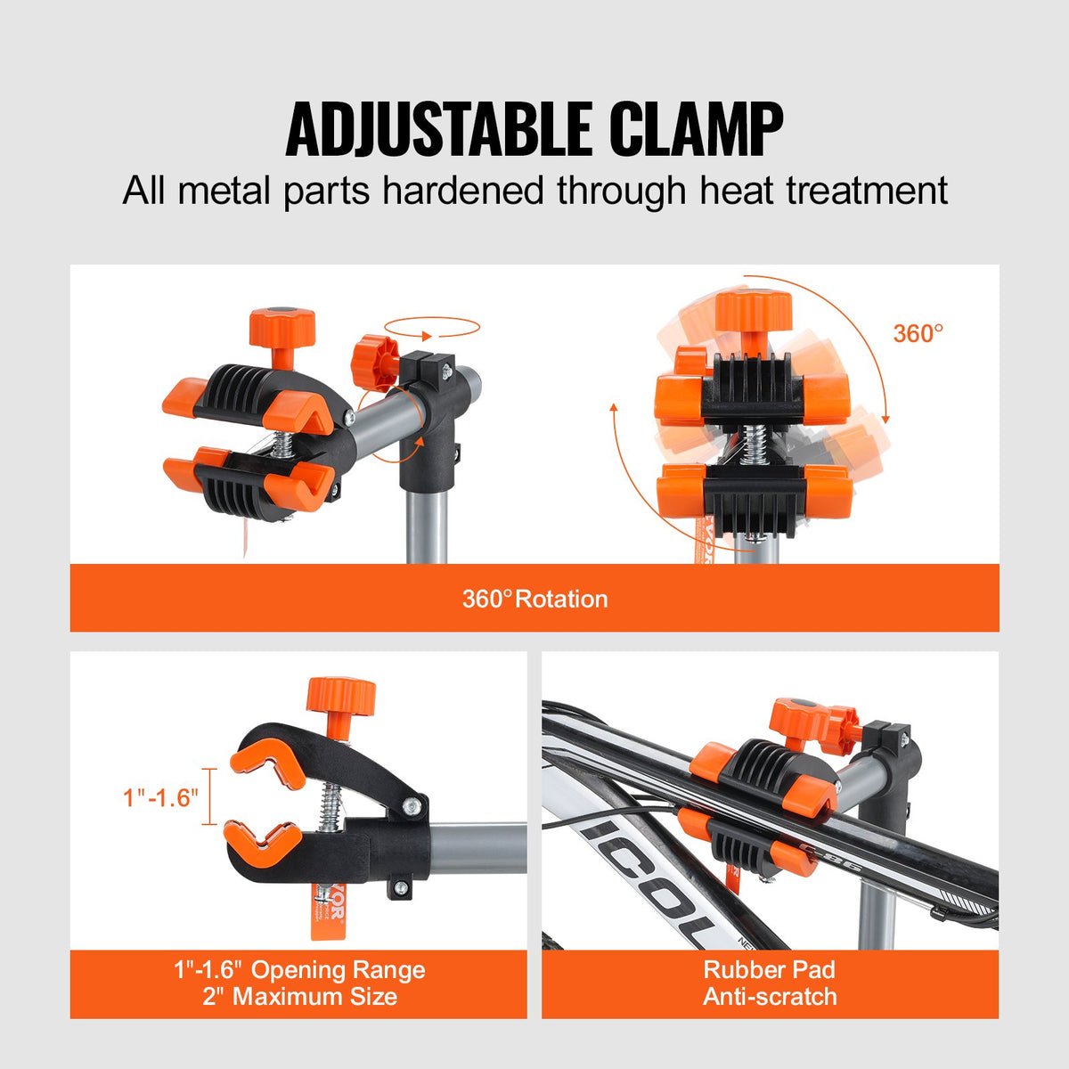 Bike Repair Stand 80 lbs Heavy-Duty Adjustable Steel Workstand Magnetic Tray