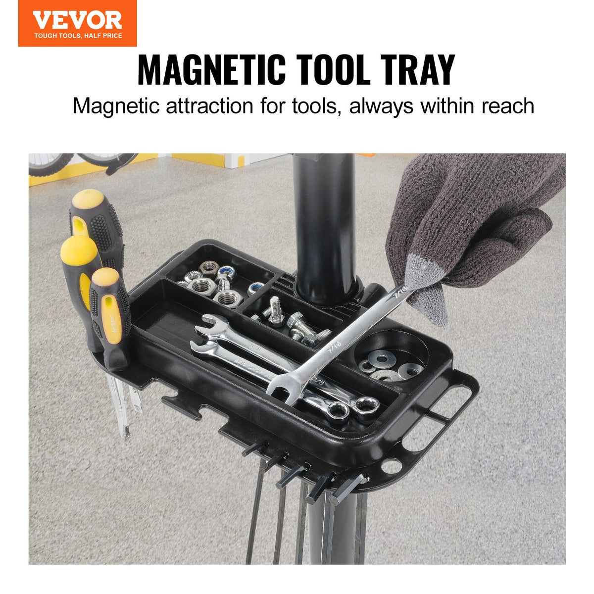 Bike Repair Stand 80 lbs Heavy-Duty Adjustable Steel Workstand Magnetic Tray