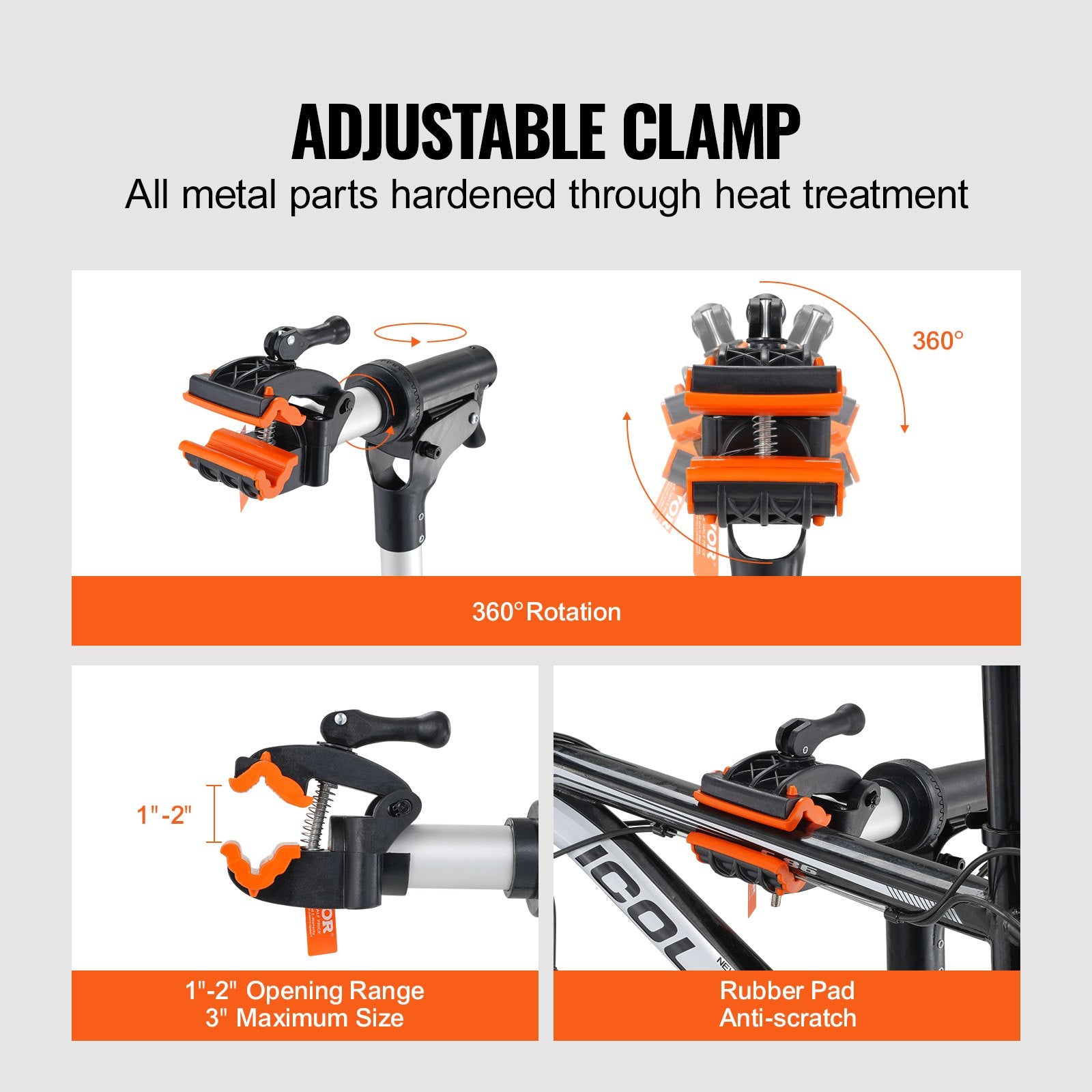 Bike Repair Stand 66lbs Heavy-Duty Aluminum Adjustable Foldable with Tool Tray