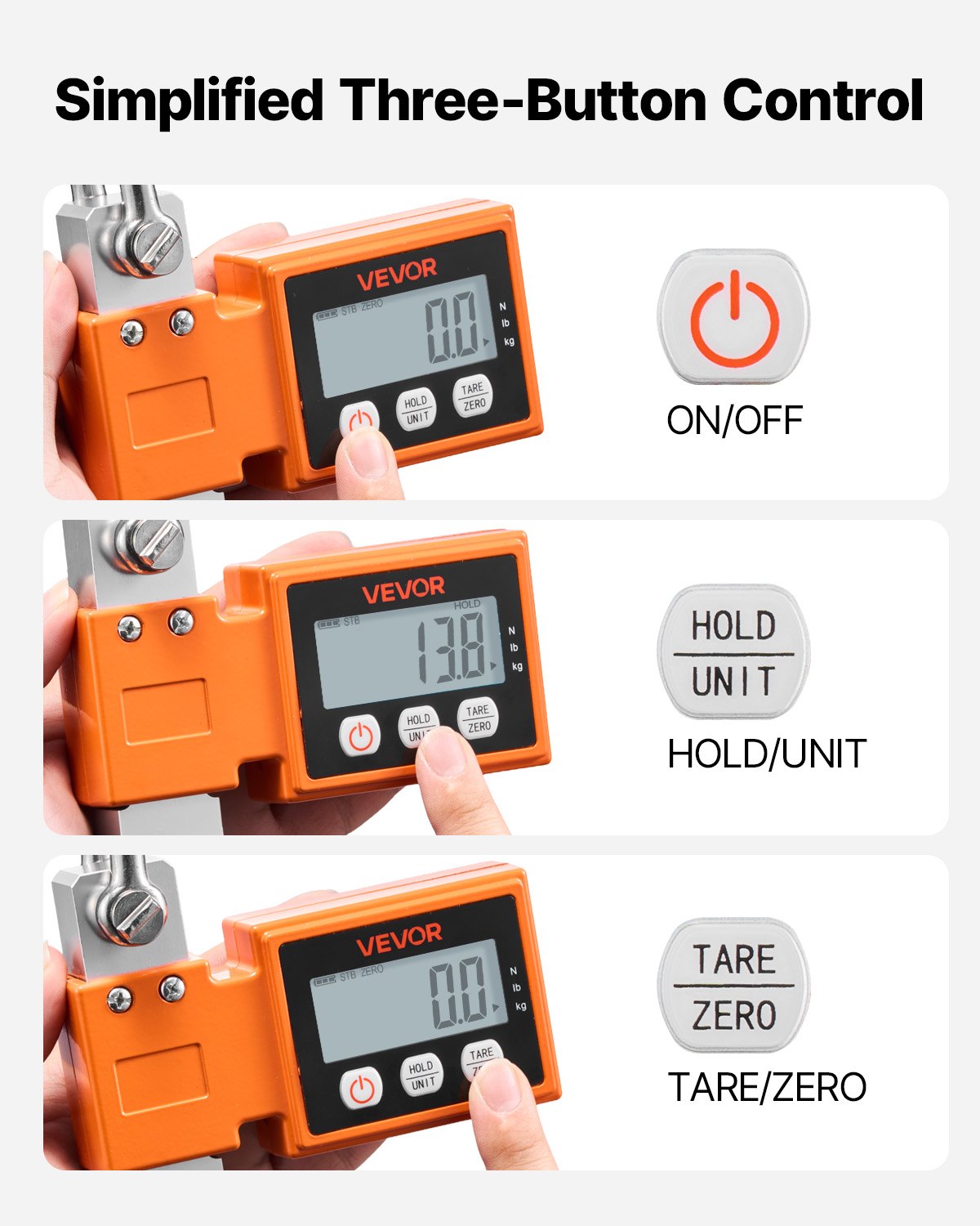 Digital Crane Scale 1100lbs/500kg Industrial Hanging with LCD Cast Aluminum