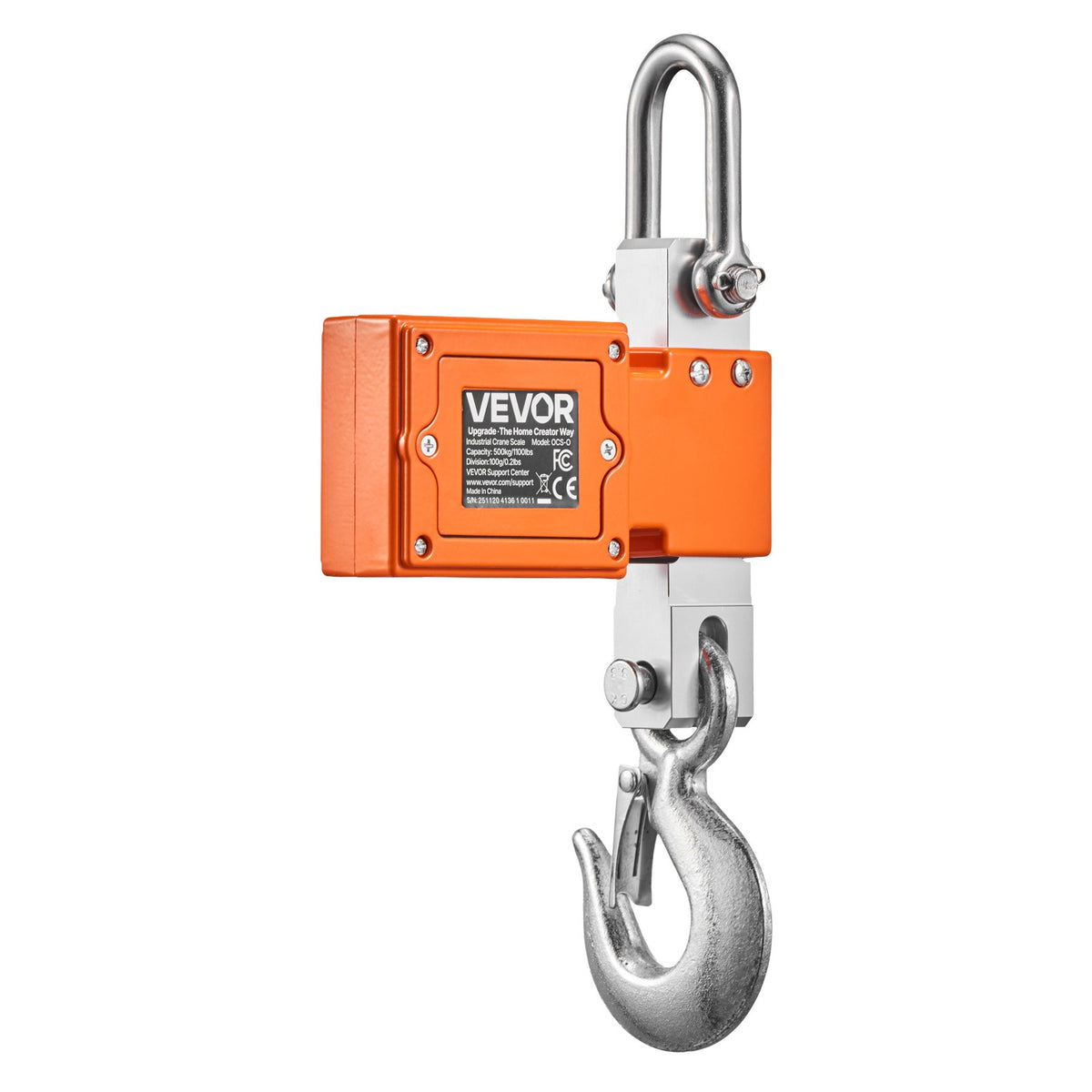 Digital Crane Scale 1100lbs/500kg Industrial Hanging with LCD Cast Aluminum