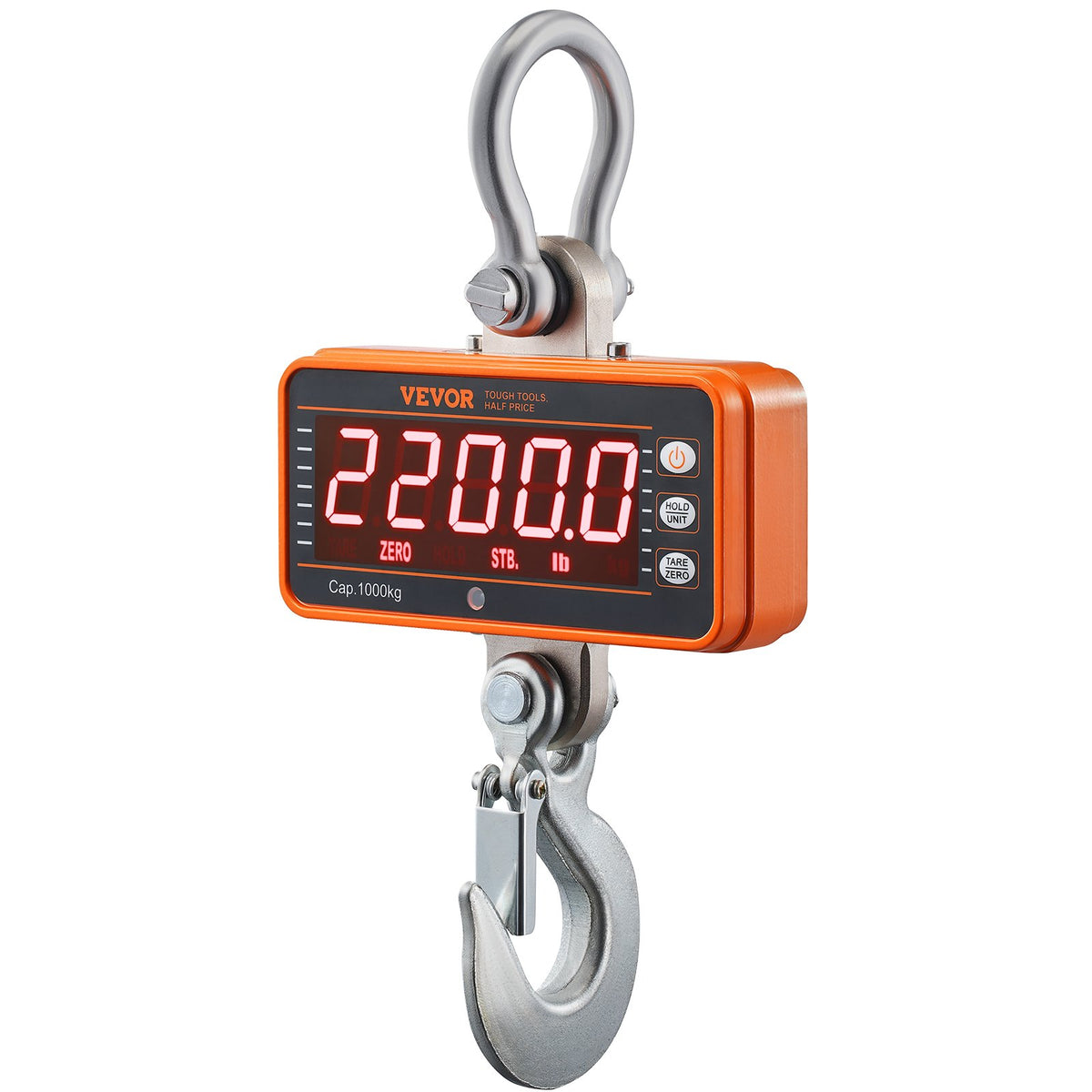 Digital Crane Scale, 2200 lbs/1000 kg Heavy-Duty Hanging Scale with LED & Remote