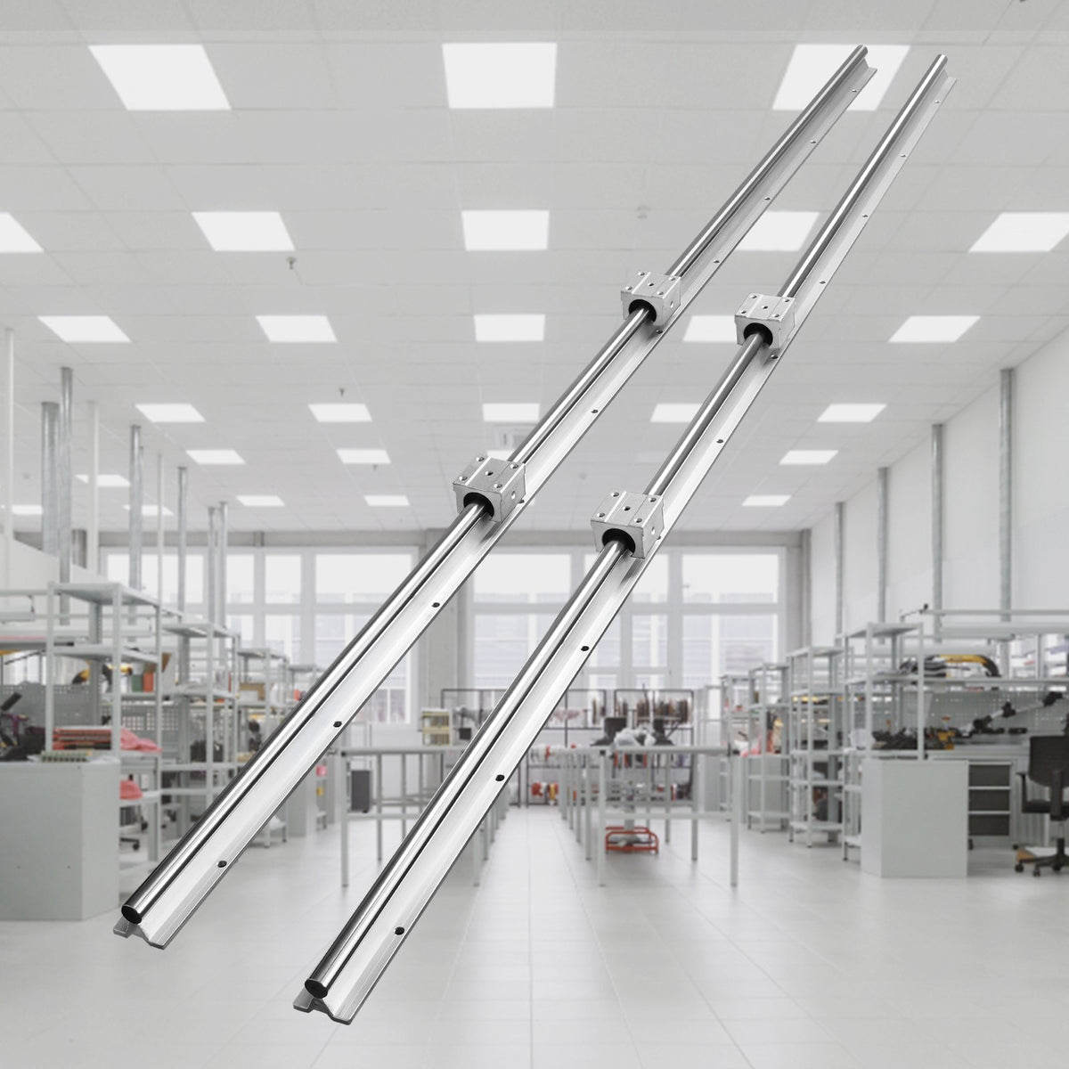 Linear Guide Rail Set SBR20 1500mm 2 Rails 4 SBR20UU Slide Blocks
