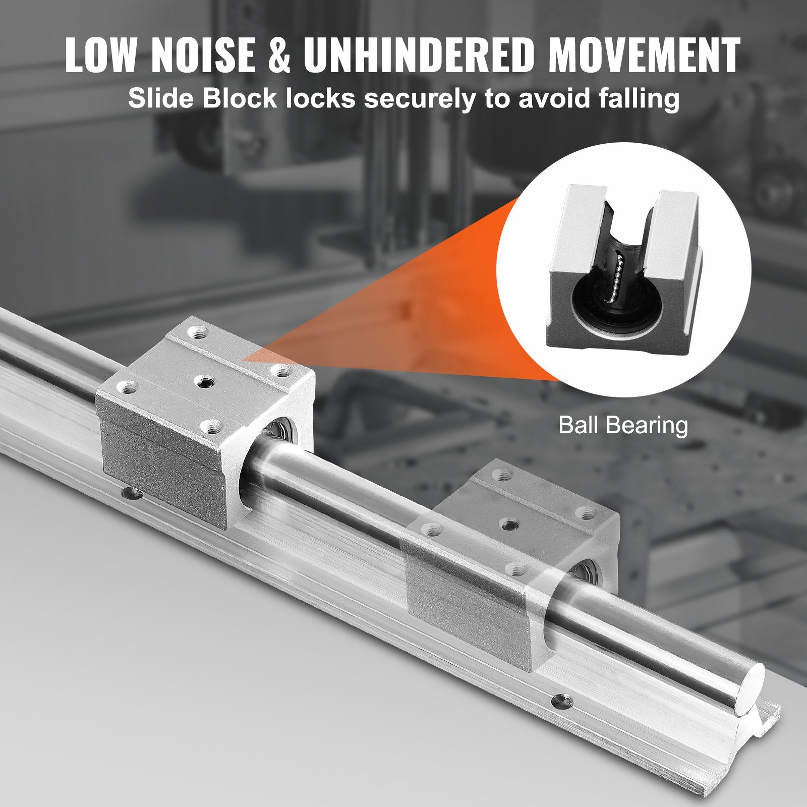 Linear Guide Rail Set SBR20 2200mm 2 Rails 4 SBR20UU Slide Blocks CNC