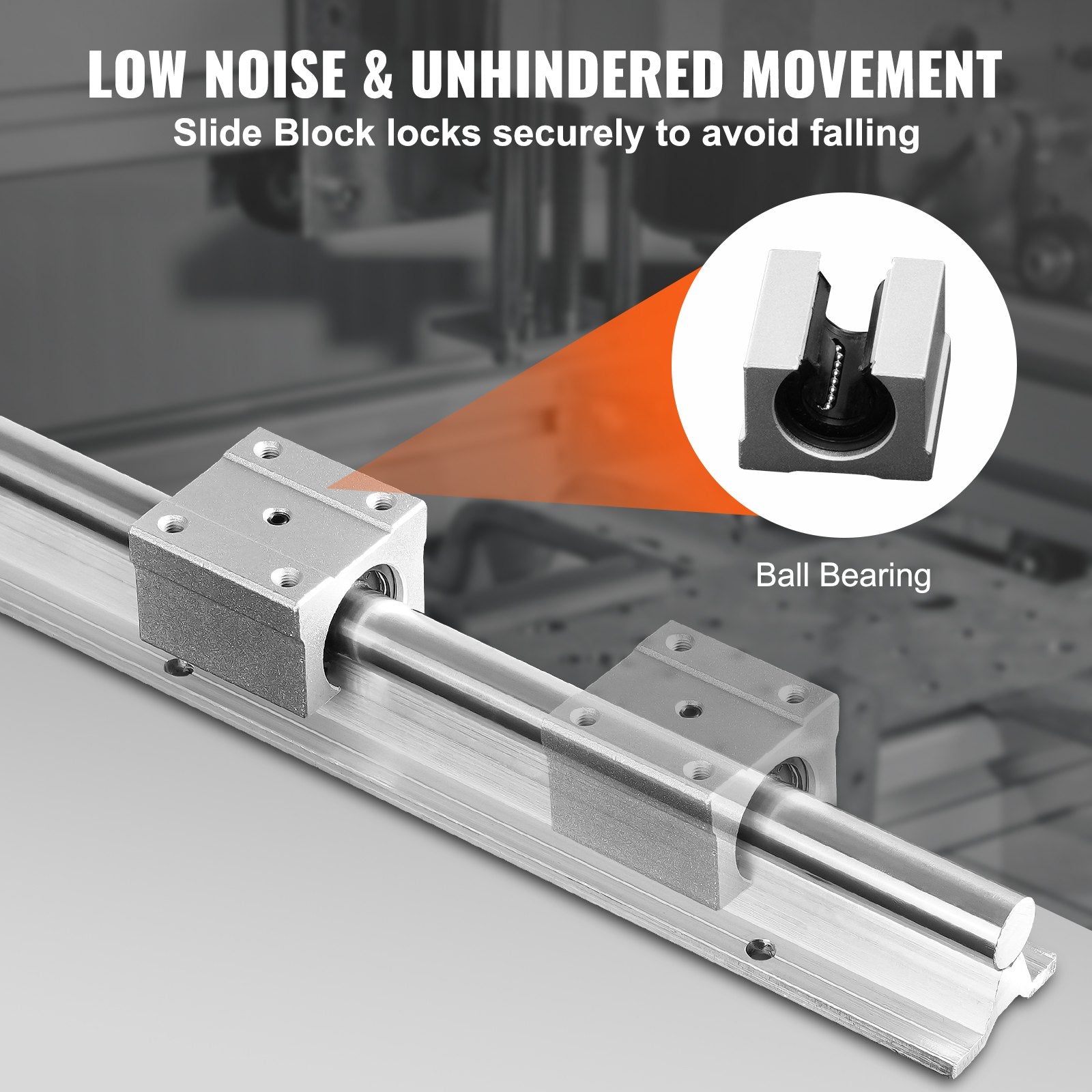 Linear Guide Rail Set SBR20 800mm 2 Rails 4 SBR20UU Slide Blocks