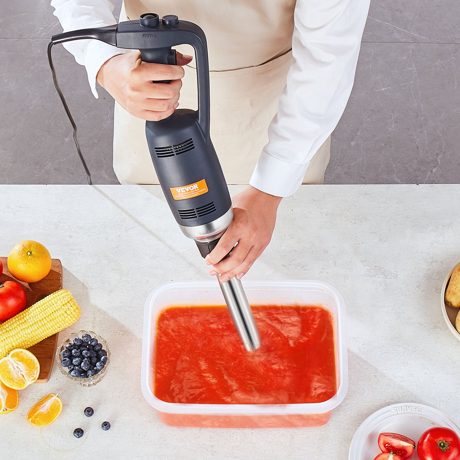 Commercial Immersion Blender 350W 12" Hand Mixer Variable Speed Stainless Blade