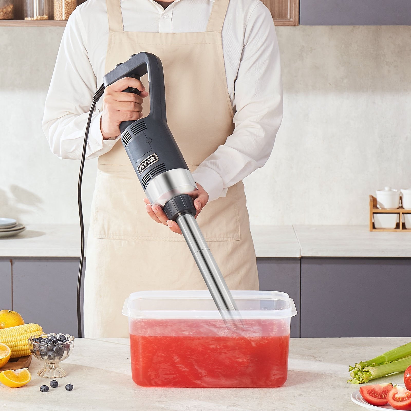 Commercial Immersion Blender 500W 16" Hand Mixer Variable Speed Stainless Blade