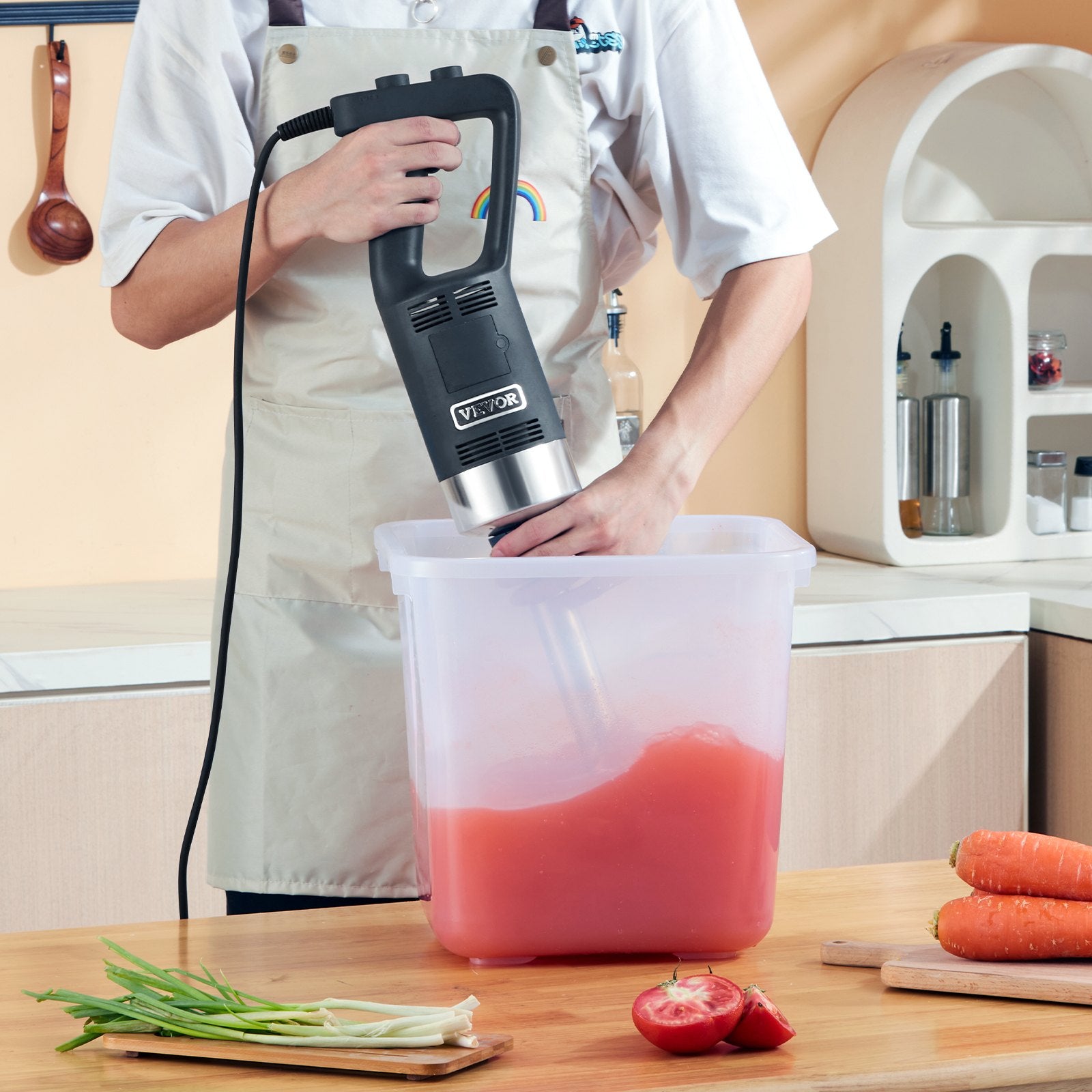 Commercial Immersion Blender 750W 12" Variable Speed Hand Mixer 304 Stainless