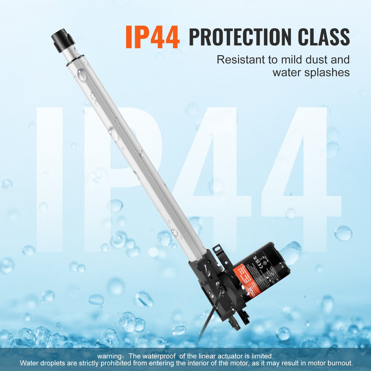Linear Actuator 12V 16" 1320lbs/6000N 0.19"/s with Mounting Bracket IP44