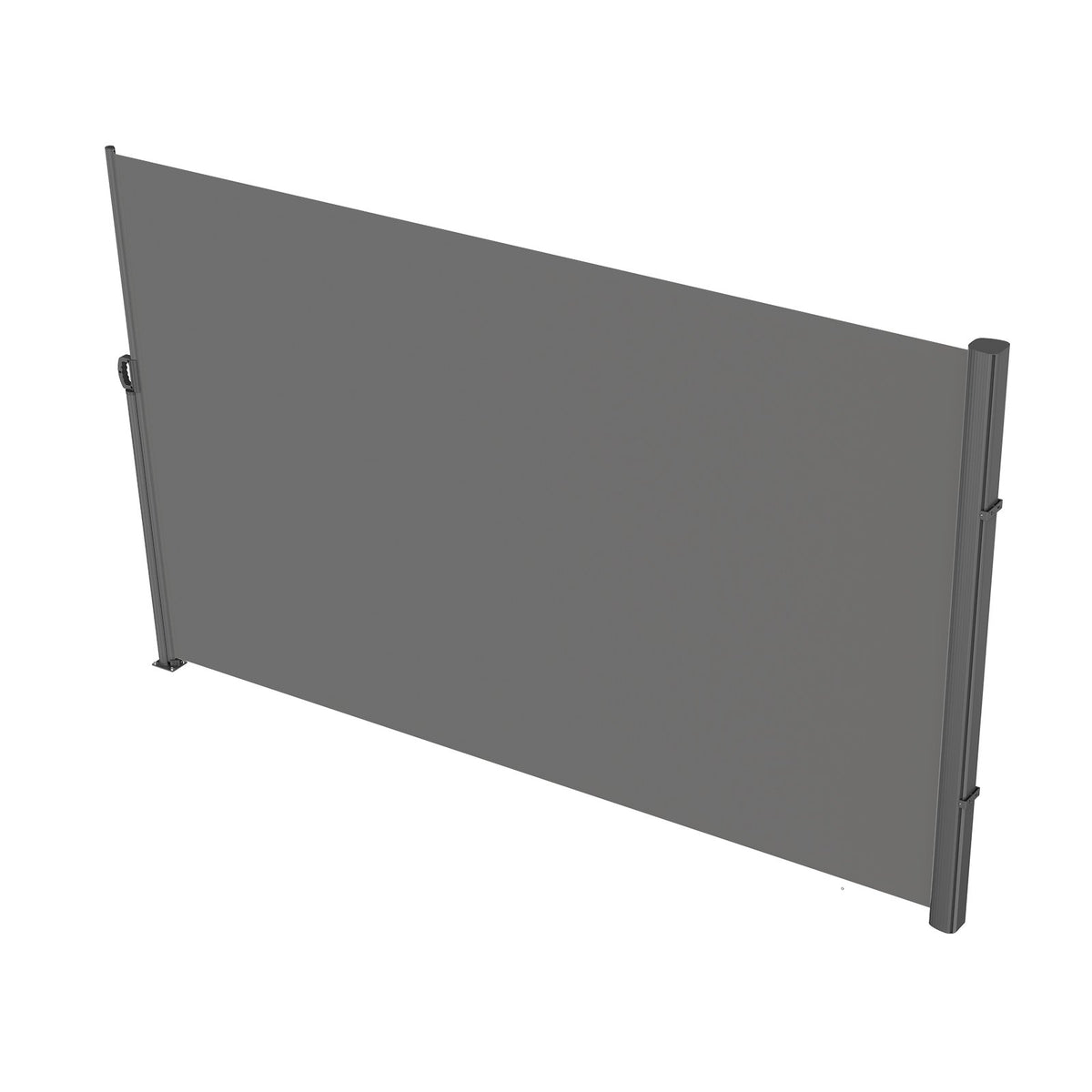 Retractable Side Awning 160x300cm Aluminum Outdoor Privacy Screen Gray