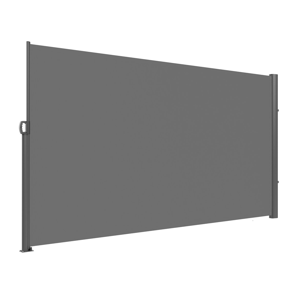 Retractable Side Awning 160x300cm Aluminum Outdoor Privacy Screen Gray