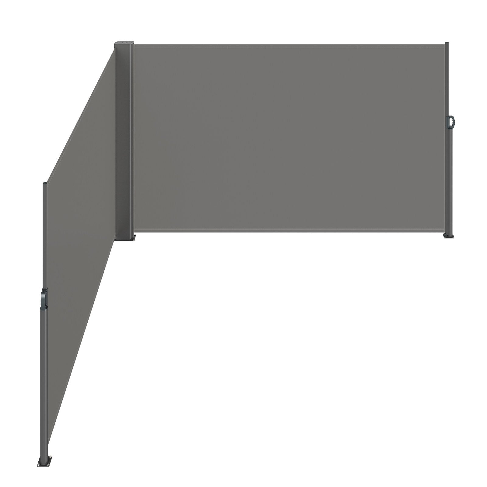 Retractable Side Awning 160x600cm Aluminum Outdoor Privacy Screen Gray
