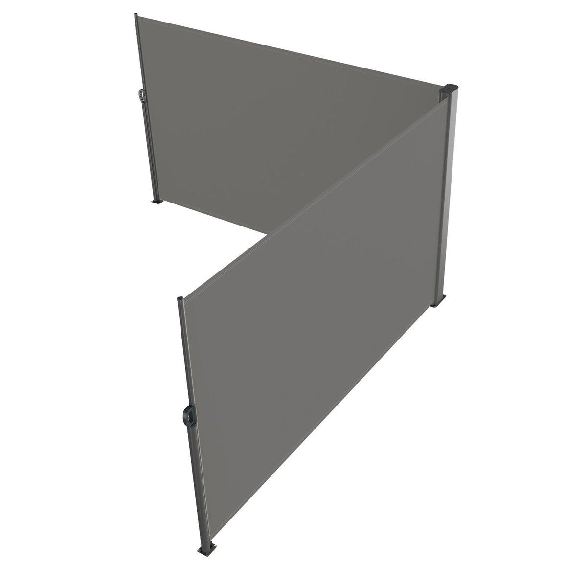 Retractable Side Awning 160x600cm Aluminum Outdoor Privacy Screen Gray