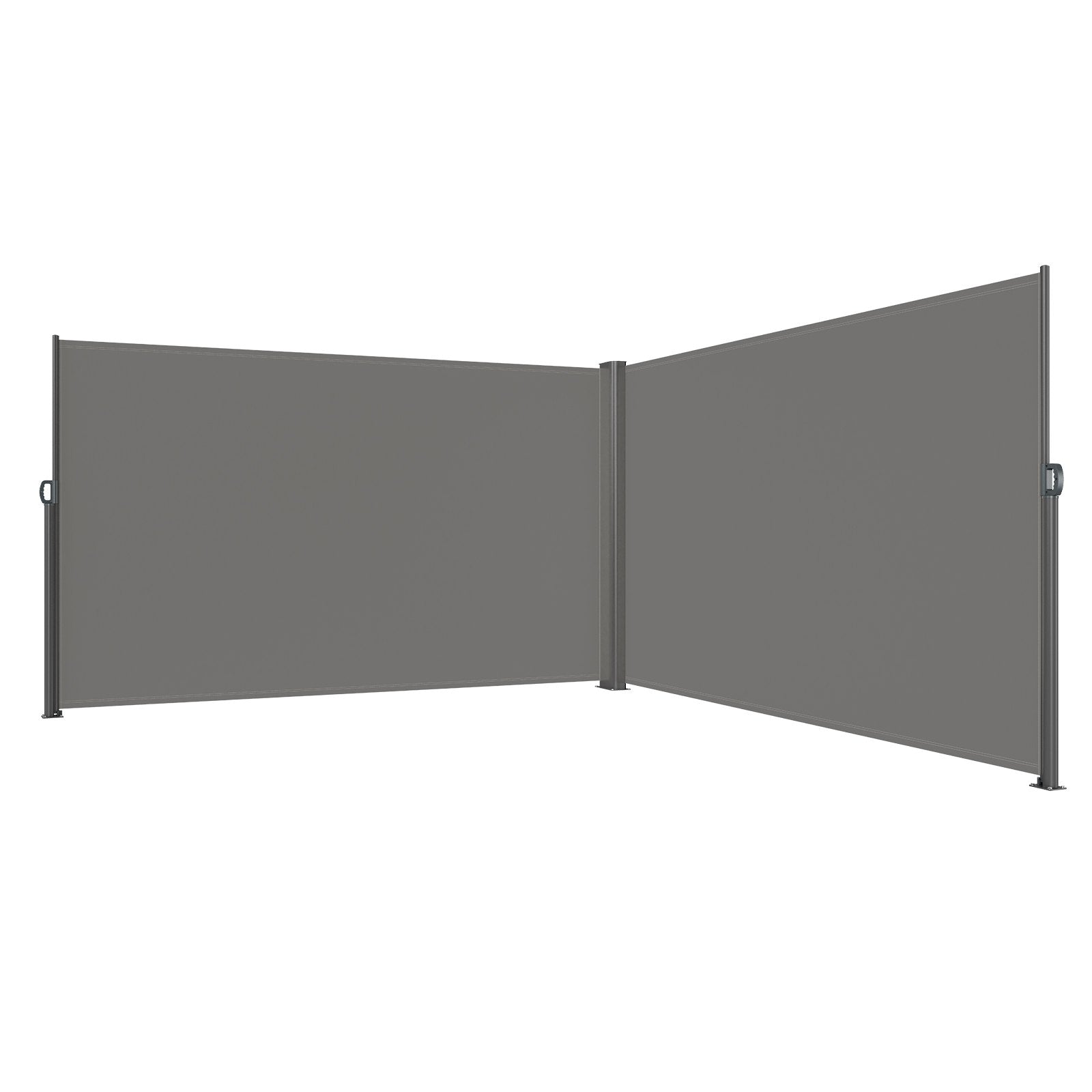 Retractable Side Awning 160x600cm Aluminum Outdoor Privacy Screen Gray