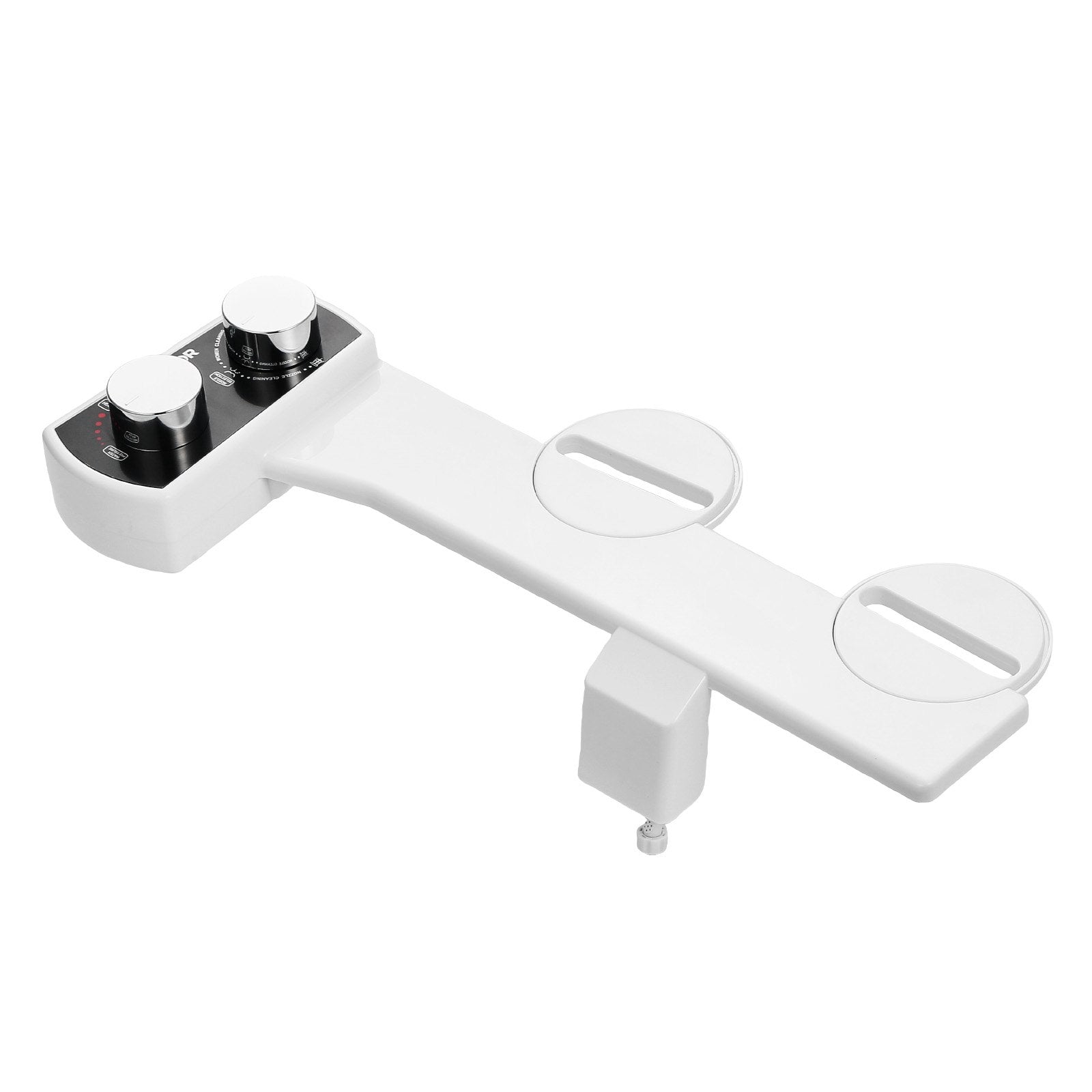 Bidet Attachment for Toilet Non-Electric Dual Nozzles Adjustable Water Pressure White