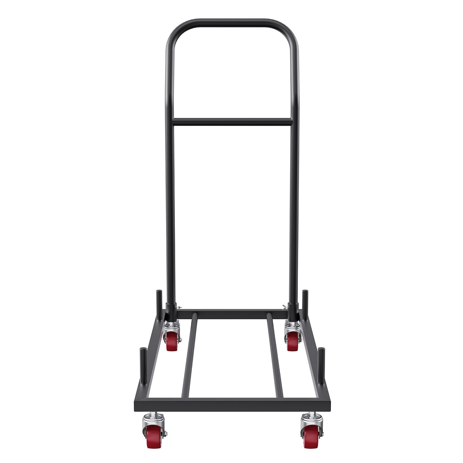 Folding Dolly Iron Commercial Cart 12 Chair Capacity with 4 Casters Black