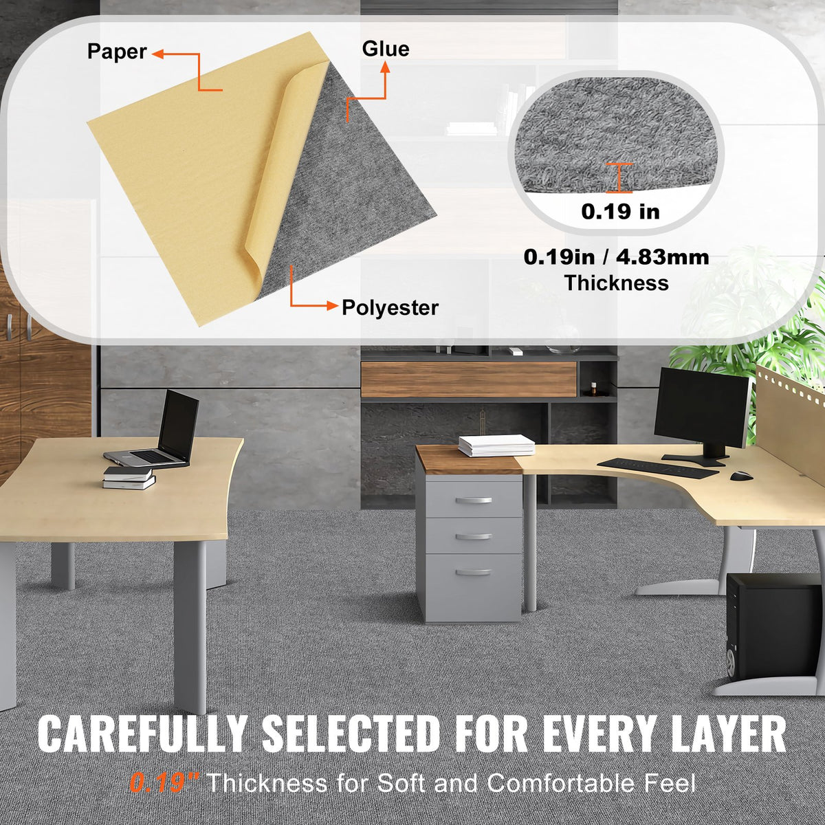 Carpet Tiles Peel Stick 12x12" Self-Adhesive 12 Tiles Light Gray Indoor Outdoor