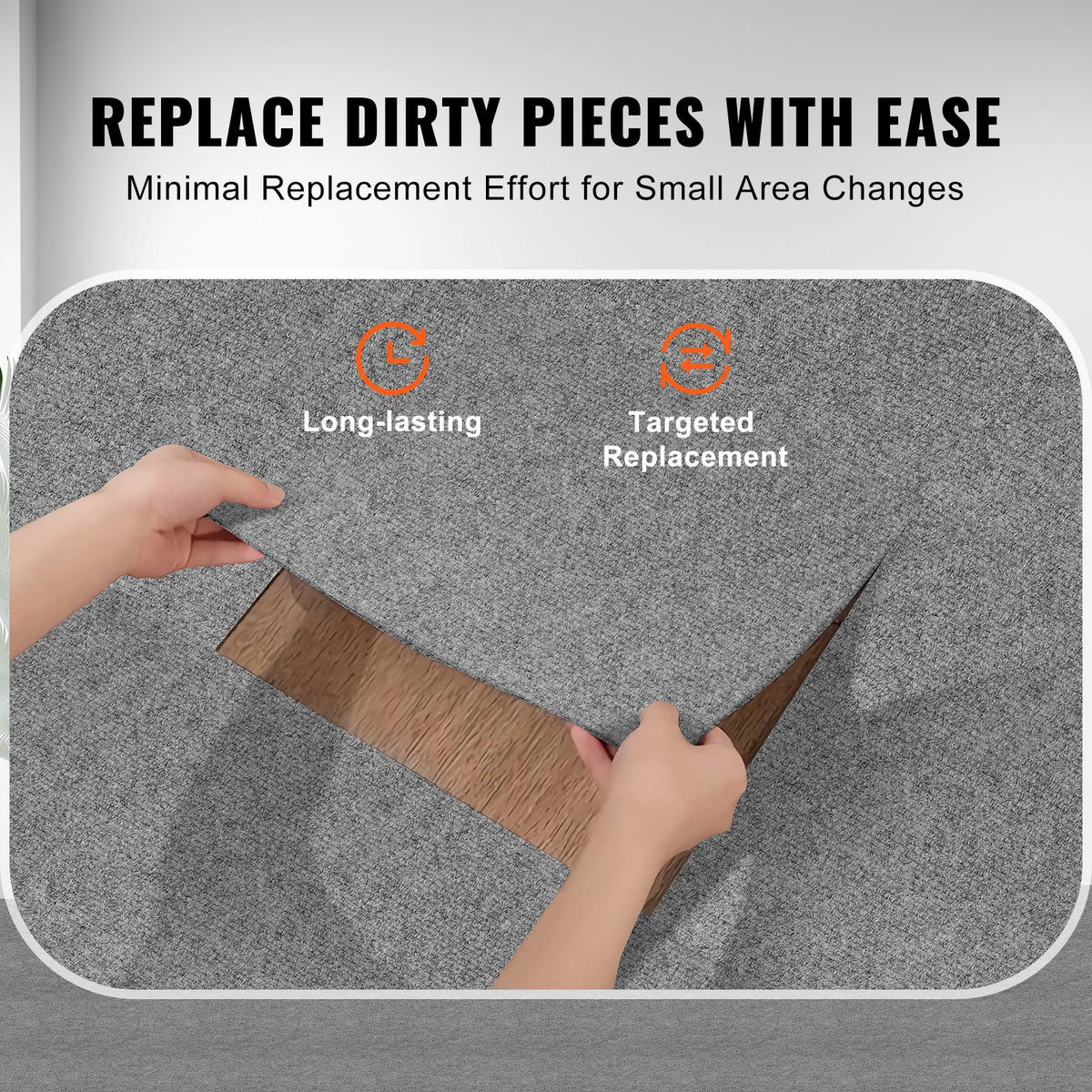 Carpet Tiles Peel Stick 12x12" Self-Adhesive 12 Tiles Light Gray Indoor Outdoor