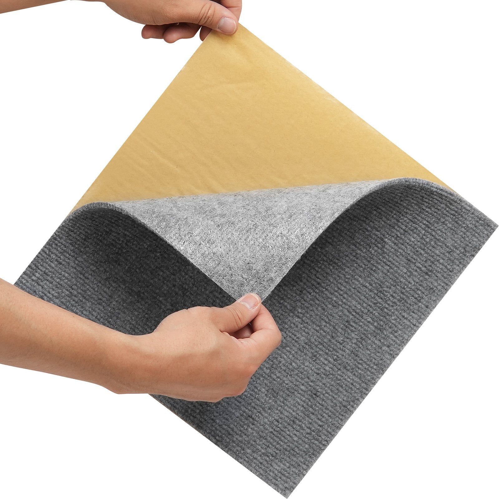 Carpet Tiles Peel Stick 12x12" Self-Adhesive 12 Tiles Light Gray Indoor Outdoor
