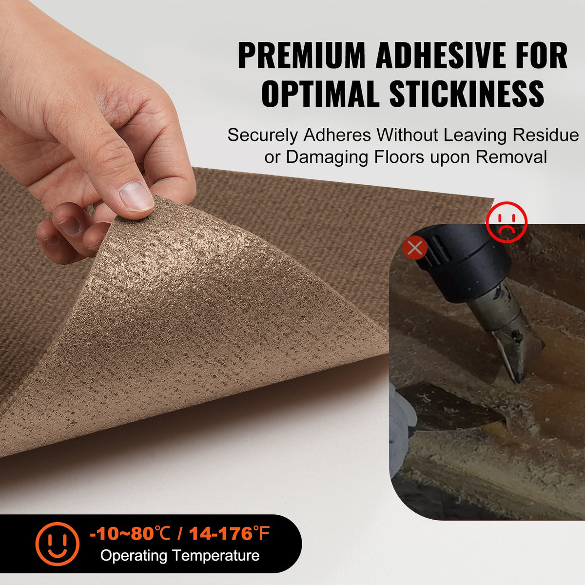 Carpet Tiles Peel Stick 18x18" Self-Adhesive 10 Tiles Dark Brown Indoor Outdoor