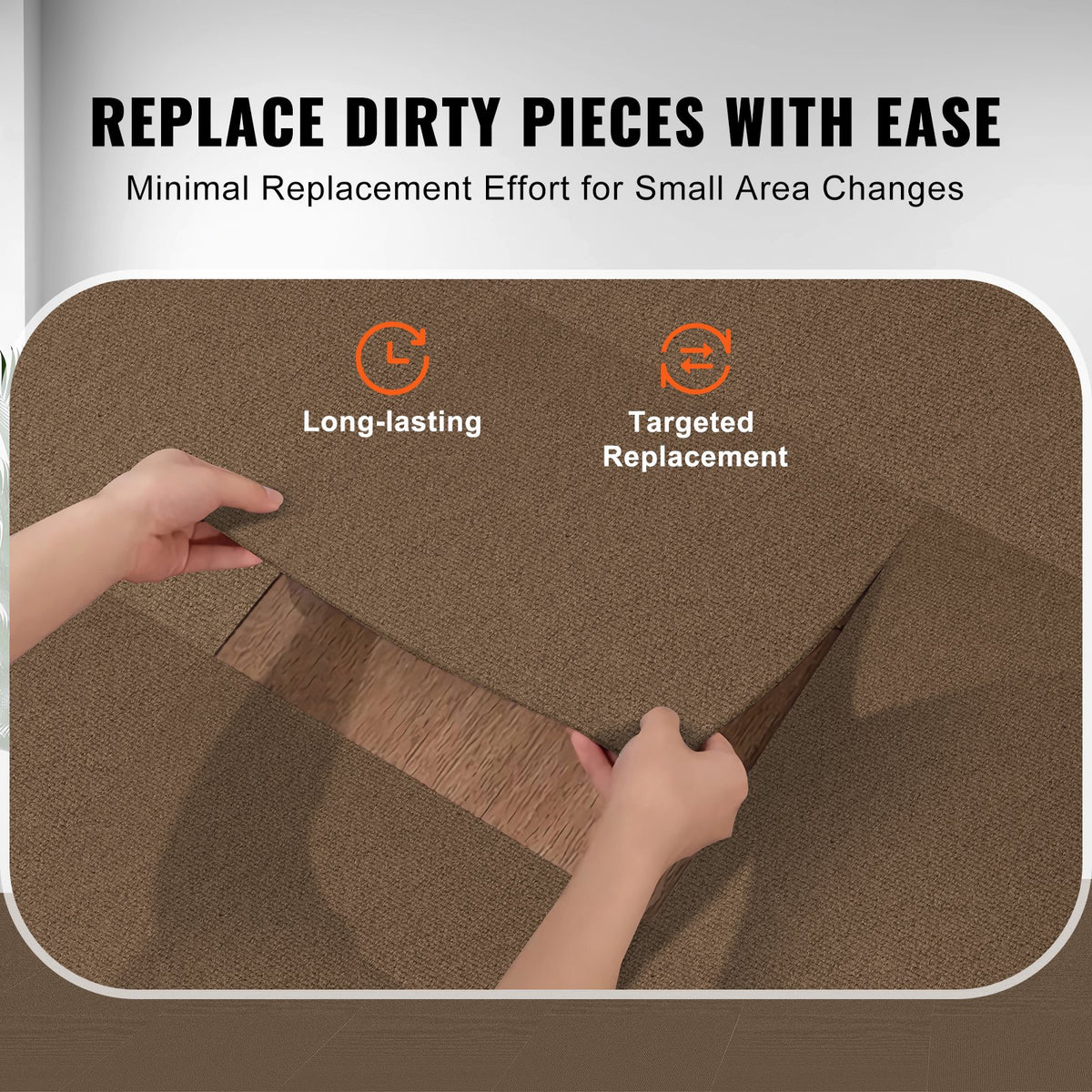 Carpet Tiles Peel Stick 18x18" Self-Adhesive 10 Tiles Dark Brown Indoor Outdoor