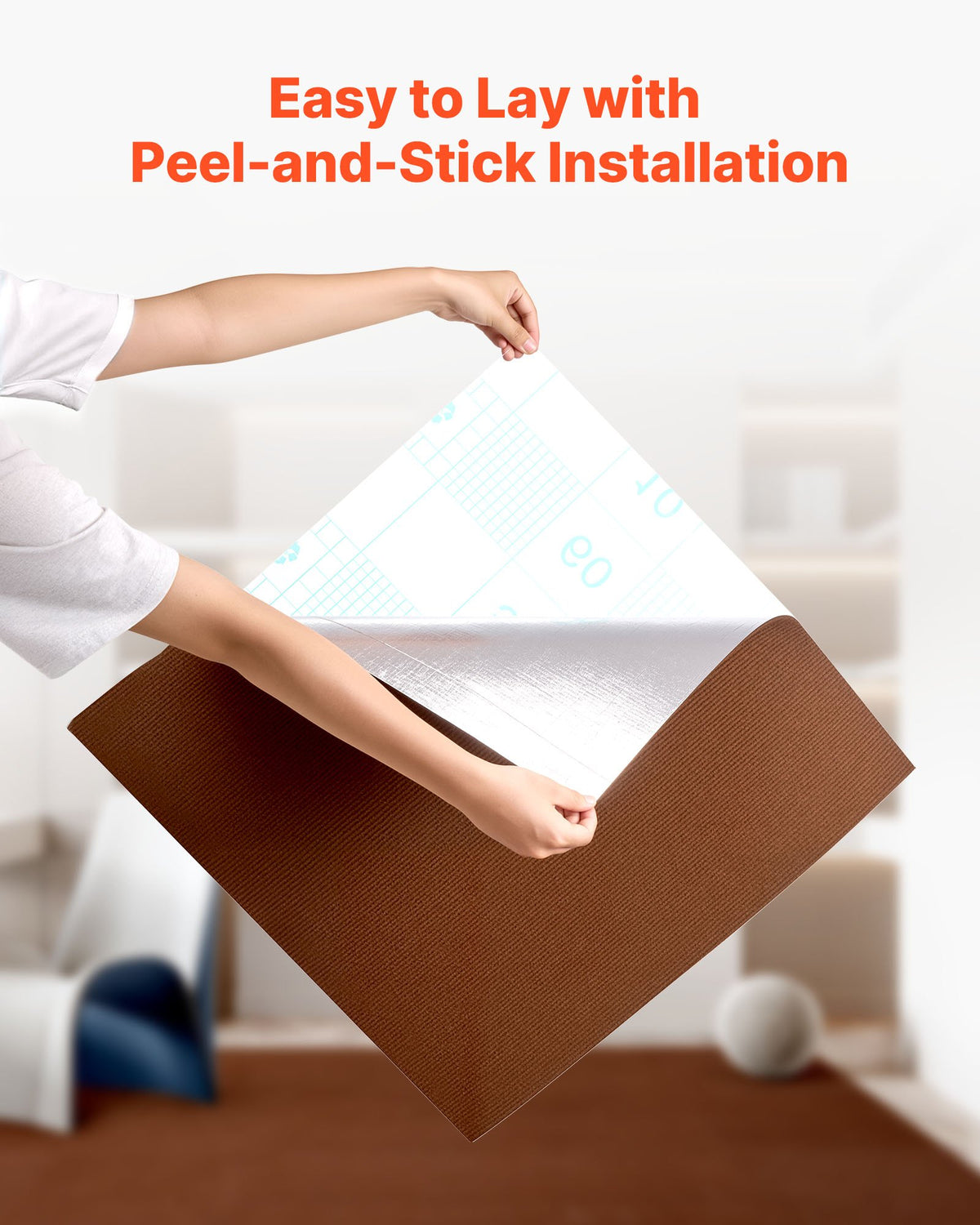 Carpet Tiles 610x610mm 20PCS Peel Stick Self Adhesive Floor Rug 7.4㎡ Dark Brown