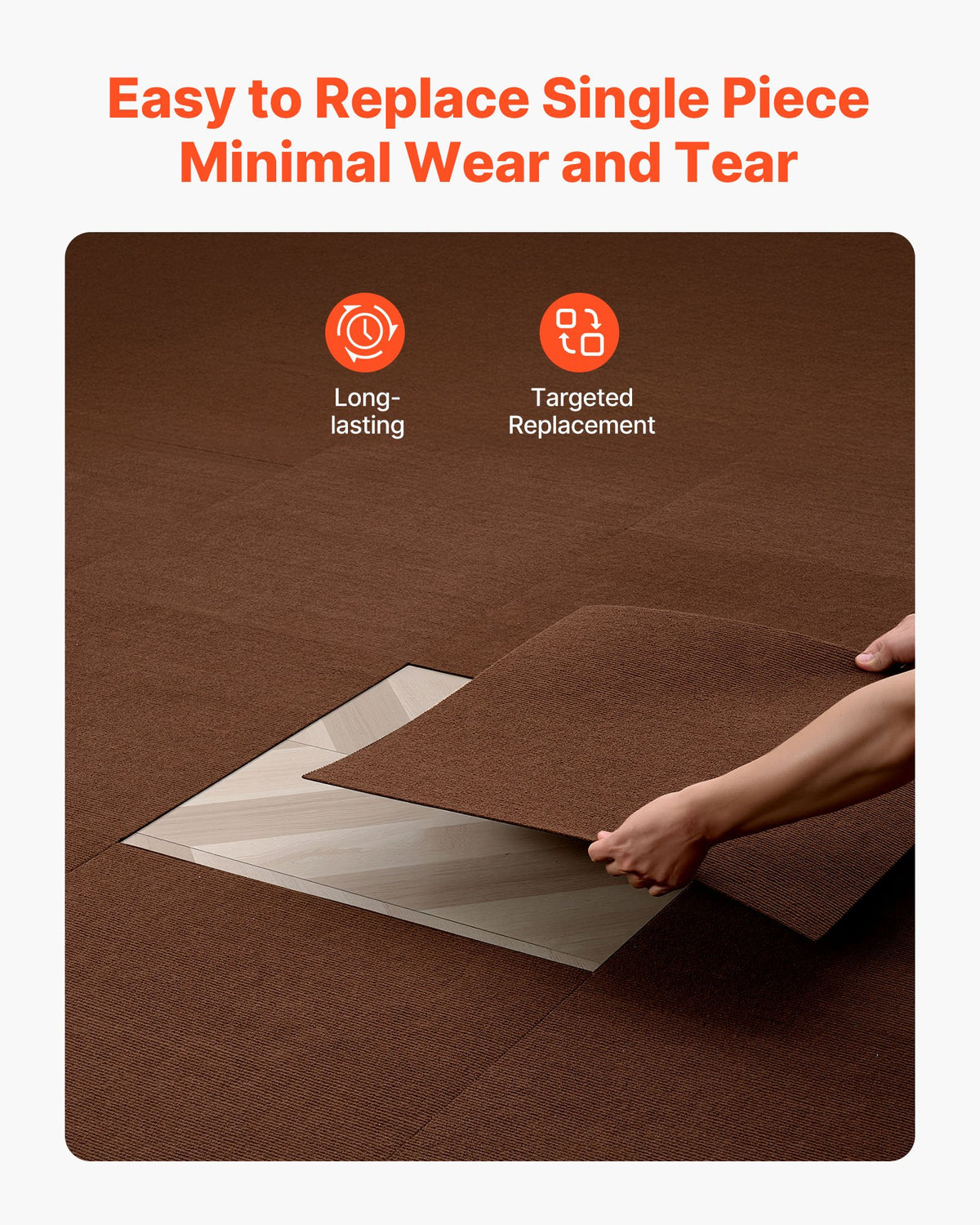 Carpet Tiles 610x610mm 20PCS Peel Stick Self Adhesive Floor Rug 7.4㎡ Dark Brown