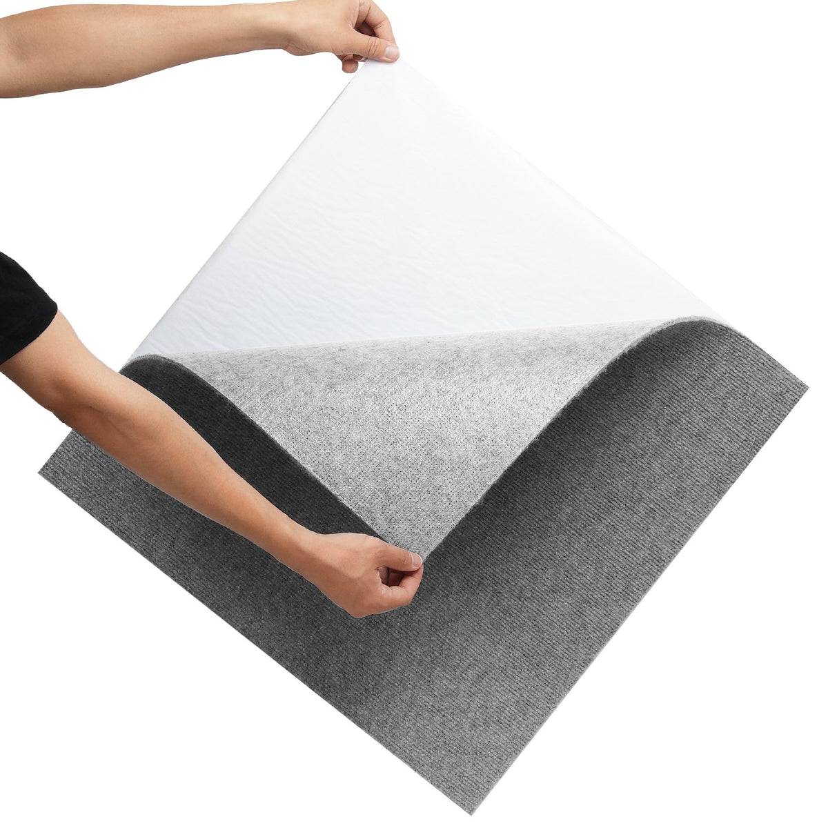 Carpet Tiles Peel Stick 24x24" Self-Adhesive 9 Tiles Light Gray Indoor Outdoor