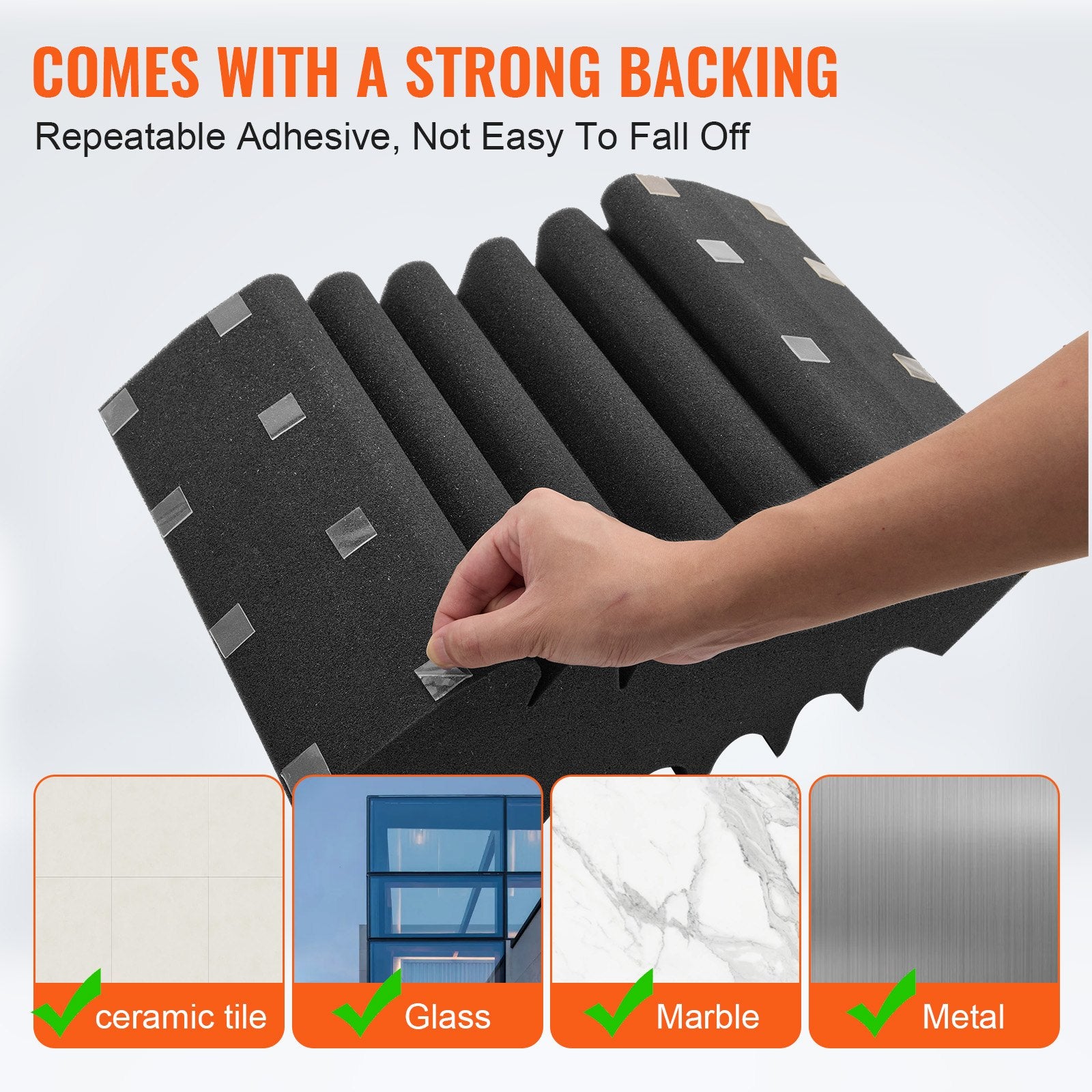 Acoustic Foam Panels 4-Pack, High-Density Soundproof Wall & Ceiling Panels