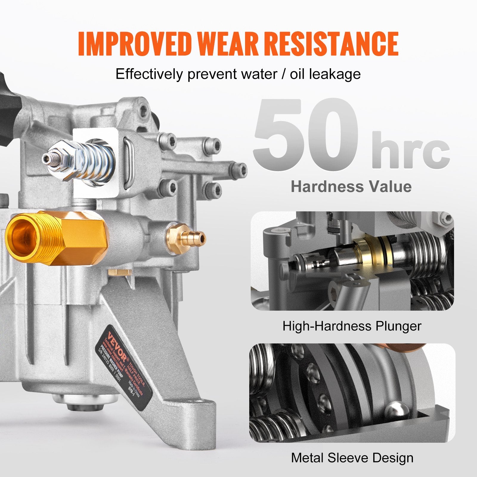 Pressure Washer Pump 22mm Shaft Vertical 3400 PSI 2.5 GPM Replacement Kit