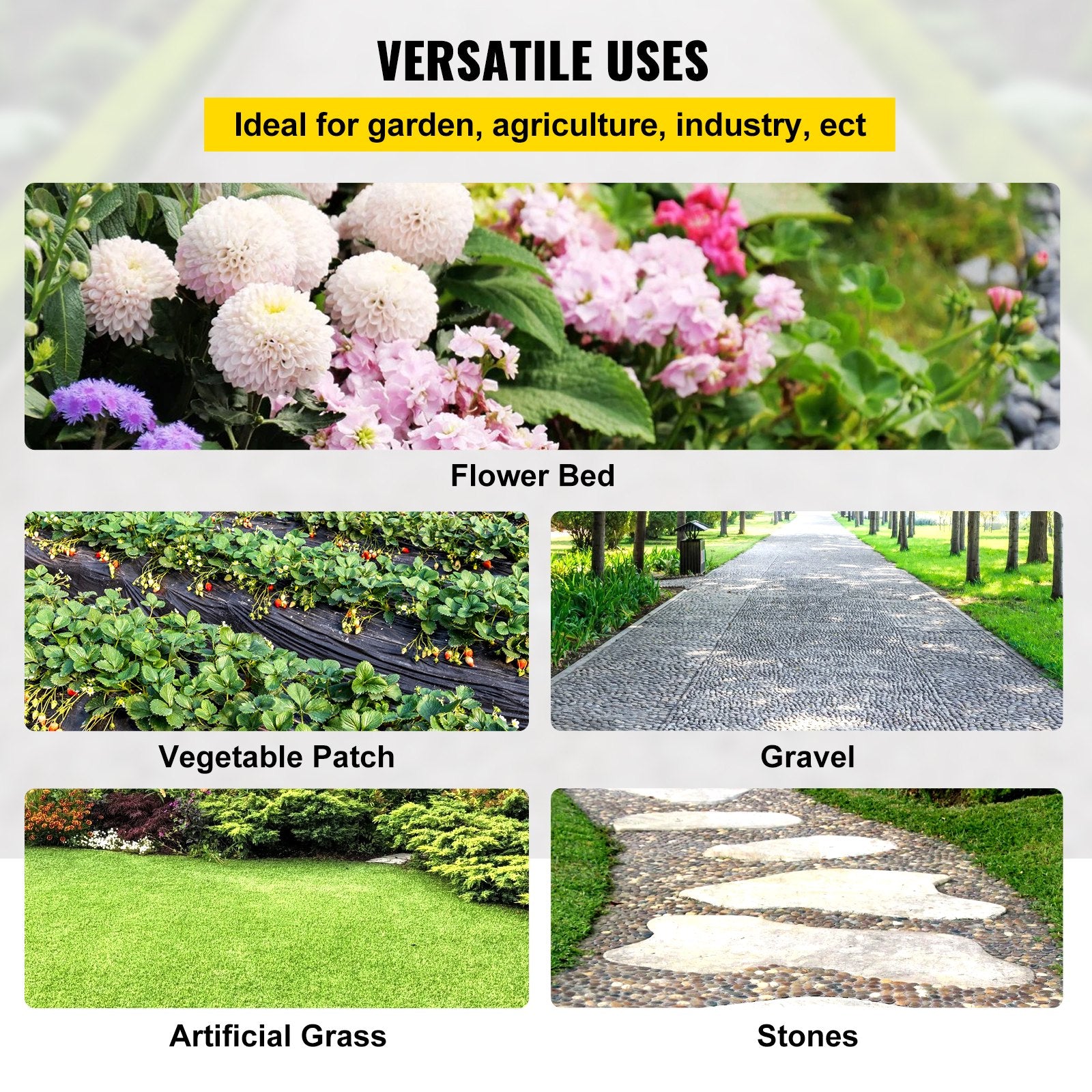 6FT x 300FT Heavy Duty Woven Weed Barrier Fabric High Permeability Ground Cover
